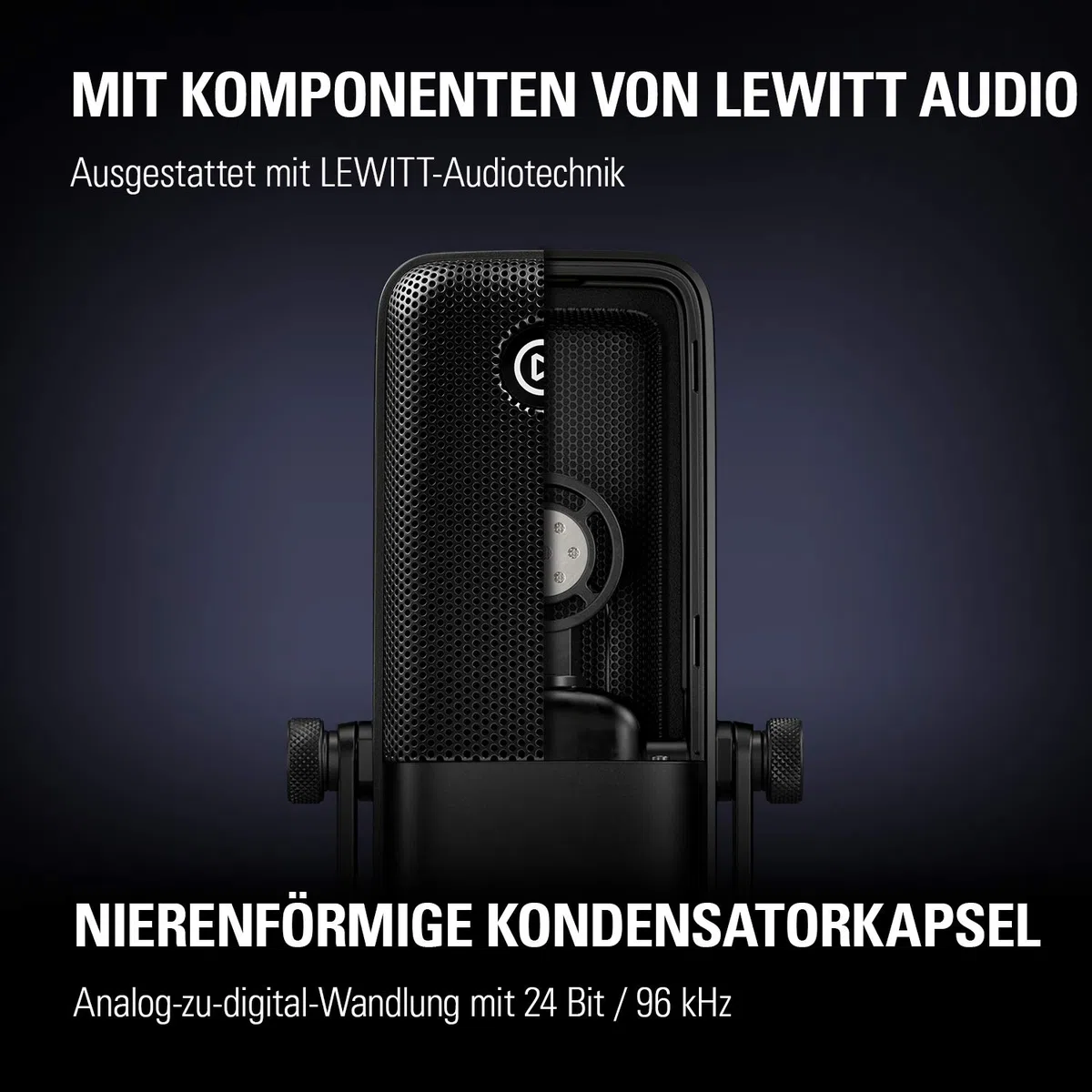 Elgato Wave:1 - Professionelles USB-Kondensatormikrofon für Streaming, Gaming, Homeoffice, gratis Mixing-Software, Soundeffekt-Plugins, Anti-Verzerrung, Plug & Play, Mac/PC, kompatibel mit Stream Deck