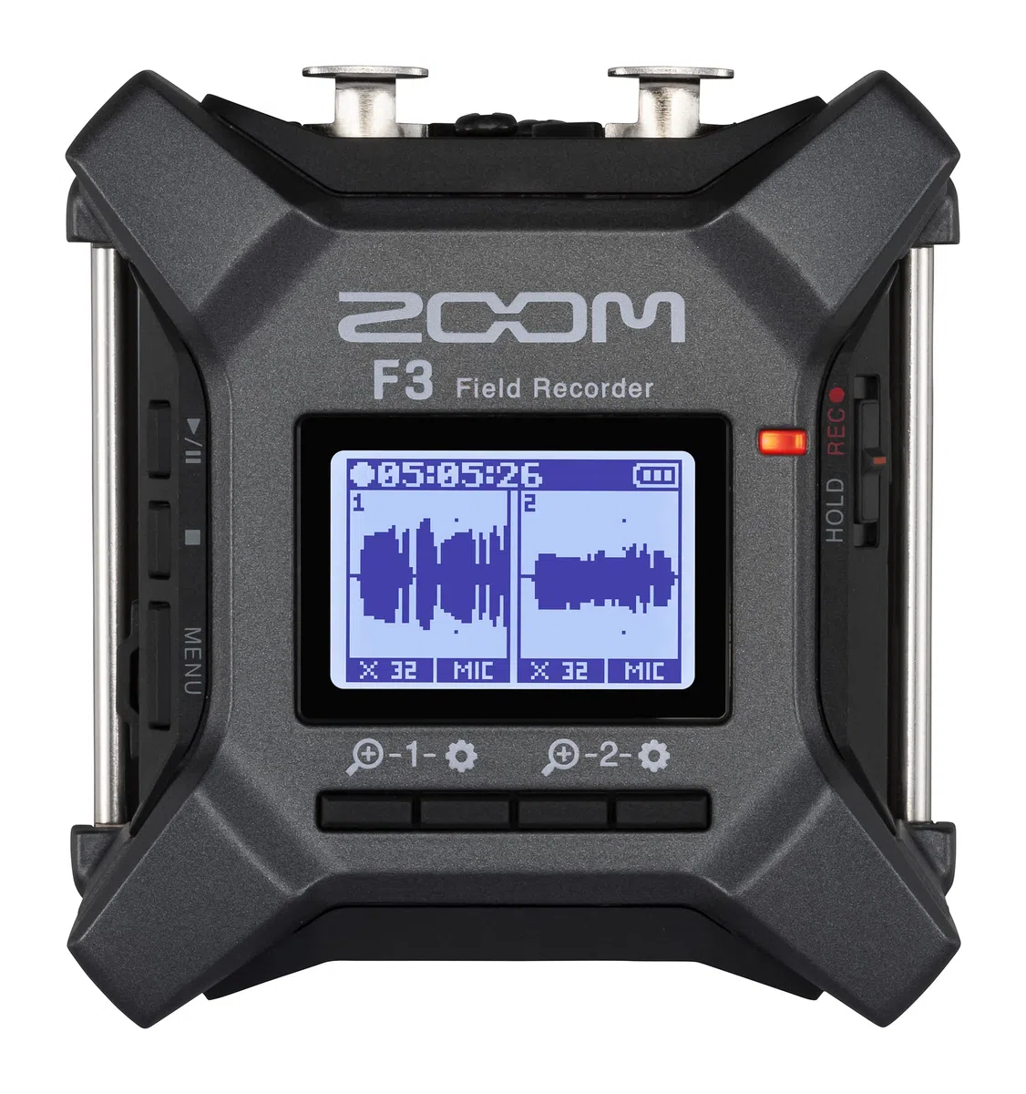 Zoom F3 Professional Field Recorder, 32-Bit Float Recording, 2-Kanal-Recorder, Dual-AD-Konverter, 2 verriegelbare XLR/TRS-Eingänge, batteriebetrieben, kabellose Steuerung