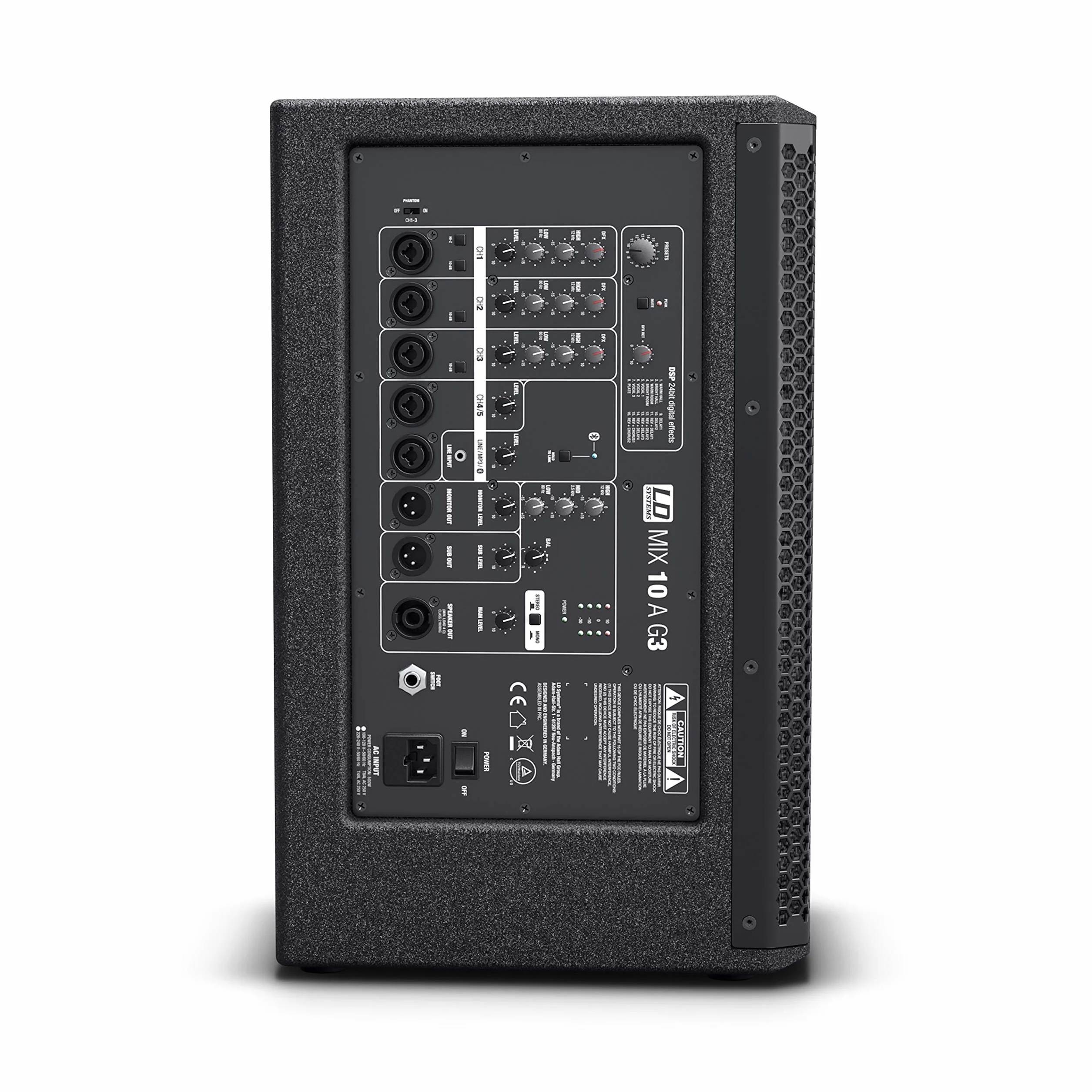 LD Systems MIX 10 A G3-2-Weg Aktiv-Lautsprecher mit integriertem 7-Kanal-Mixer, 10" Woofer nd 1" Celestion Hochtöner, schwarz