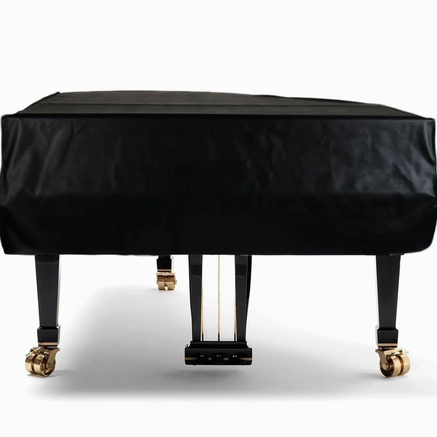 Grand Piano Cover,Flügel Abdeckung Klavier,Litchi-Maserung Klavier Staubschutzhülle,Zubehör Dekoration,Schwarz,160cm