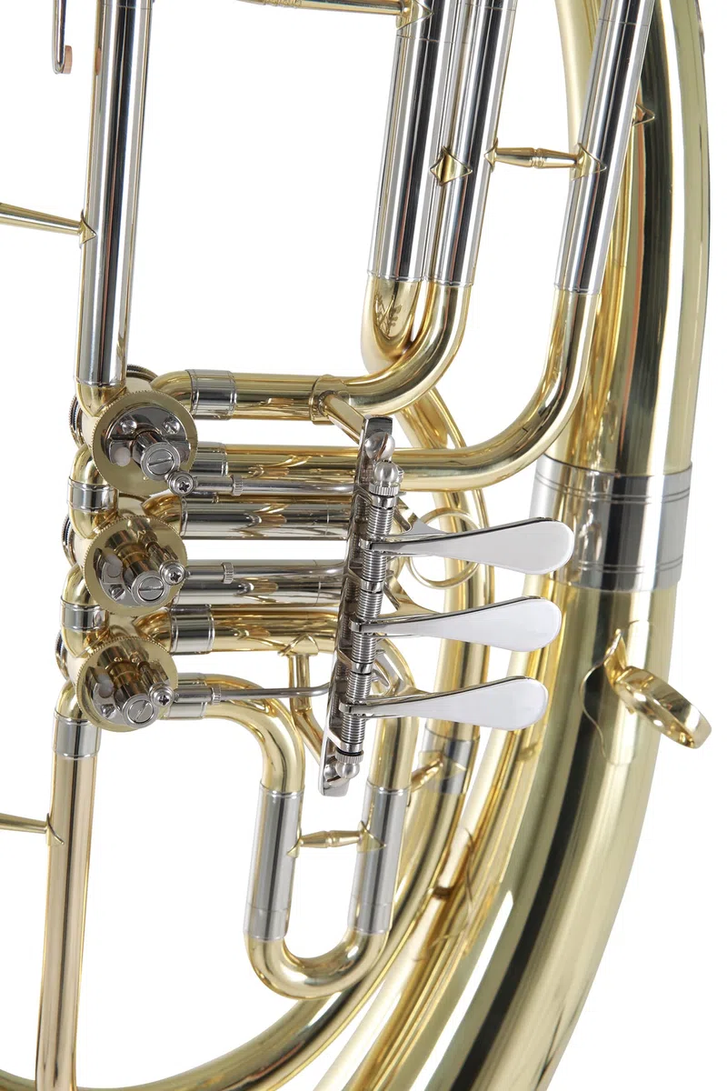 Roy Benson Bb-Tenorhorn TH-202 (Premium Kompaktmodell, mit Ø 26 cm Messing Schallstück, langlebigem Goldmessing Mundrohr, Neusilber Zügen, in lackiertem Finish, inkl. leichtem Formetui)