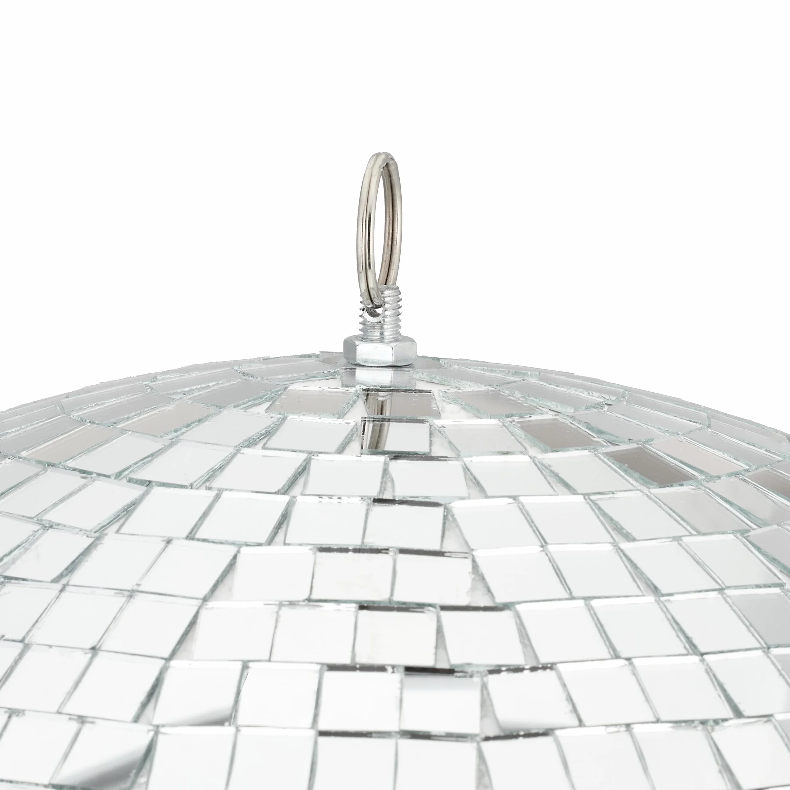 Relaxdays Discokugel, Ø 50 cm, Deko Spiegelkugel zum Aufhängen, große Partykugel mit Metallöse, Discoball Party, Silber