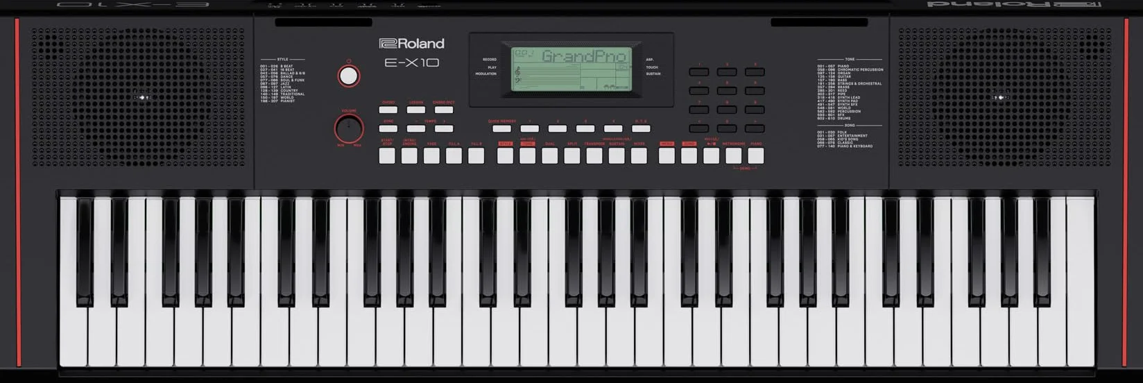 Roland E-X10 Keyboard | 61-Tasten Piano, perfekt für Einsteiger & Unterricht | 600+ Sounds | Stereo-Lautsprecher | 140 integrierte Songs | MIDI-Steuerung via USB | Mikrofon- & Aux-Eingang