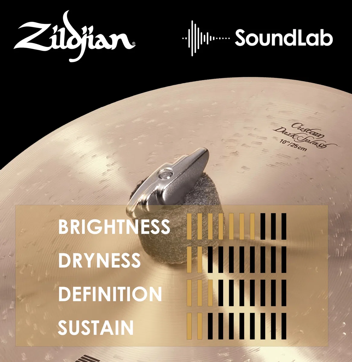 Zildjian K Custom Series - 10 Zoll Dark Splash Cymbal