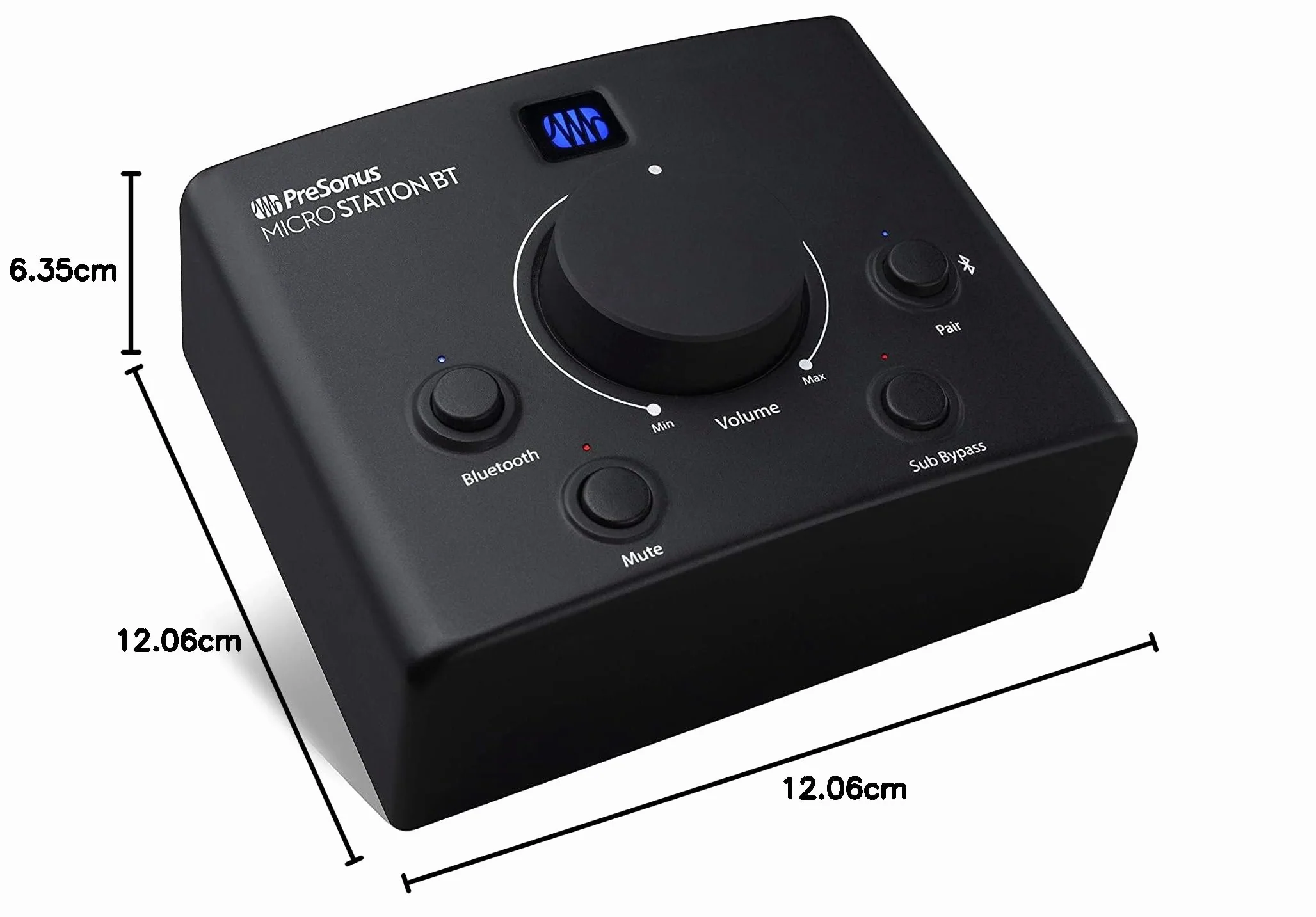 PreSonus MicroStation BT, 2.1 Lautsprecher-Monitor-Controller mit Bluetooth-Konnektivität und Subwoofer-Ausgang