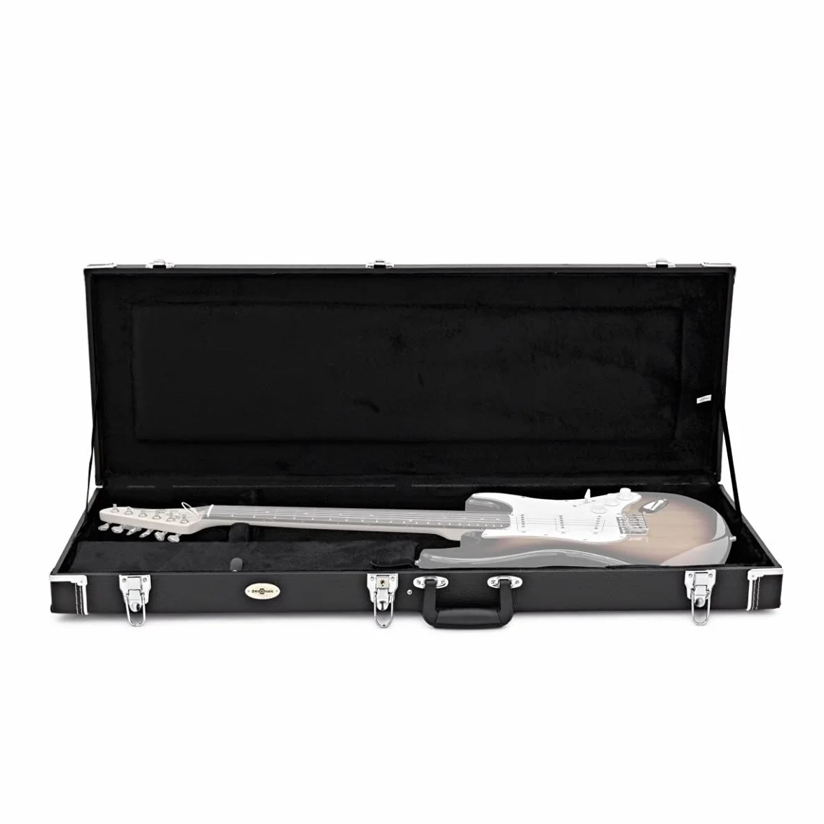 Gear4Music Gitarren Hartschalen Koffer für E-Gitarren - Abschließbar mit Plüschauskleidung