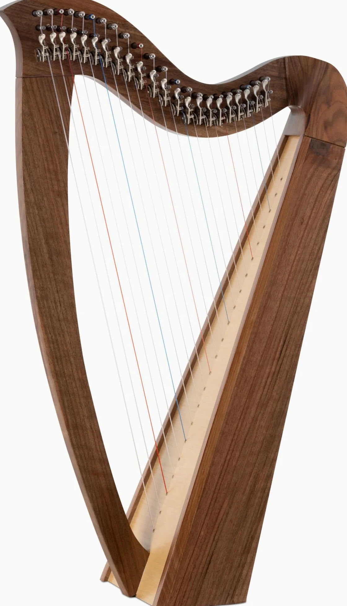 Classic Cantabile H-22 WN Keltische Harfe 22 Saiten - Celtic Harp mit 22 Saiten - In Es-Dur gestimmt - Mit Halbtonmechanik - Aus Walnussholz - Inklusive Tasche und 2 Stimmschlüssel - Höhe: 83,5 cm
