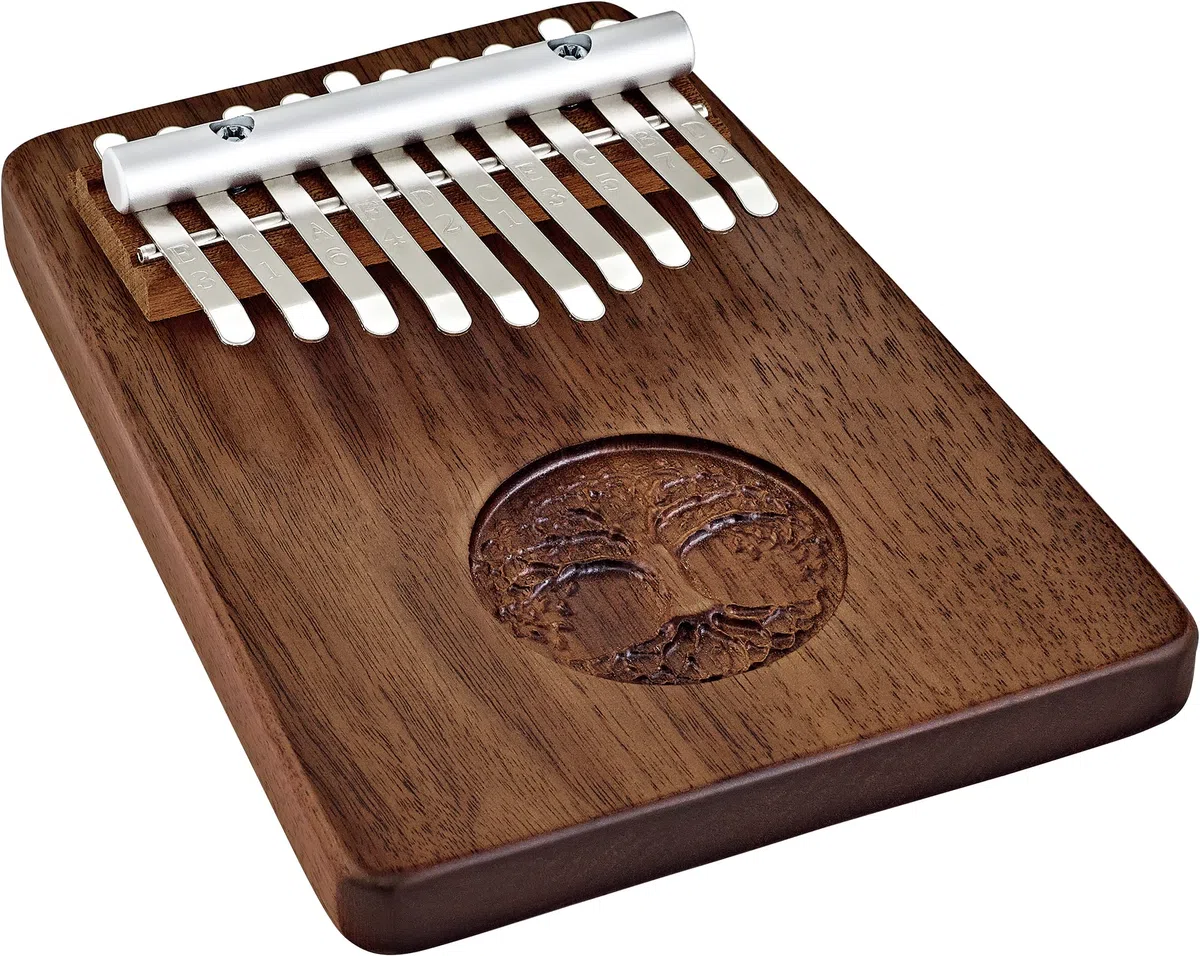 Sonic Energy Kalimba C-Dur 10 Töne Schwarzes Walnussholz Lebensbaum Meditation Yoga Percussion Zubehör