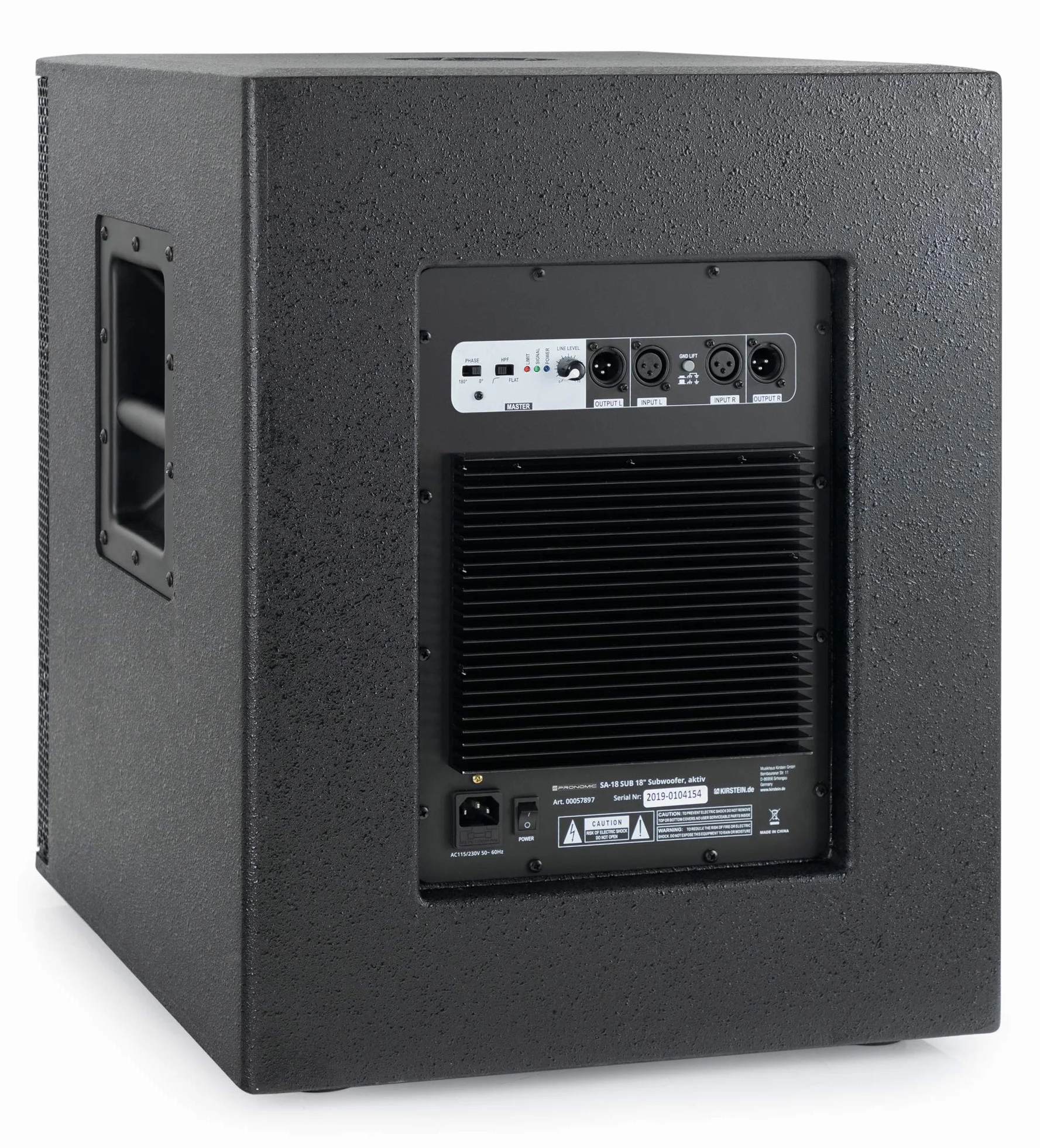 Pronomic SA-18 SUB Aktiv Subwoofer 2X Set - 18" Speaker mit Bassreflex-Öffnungen - 600 Watt Spitzenleistung - max. SPL: 126 dB - 35mm-Flansch - schwarz