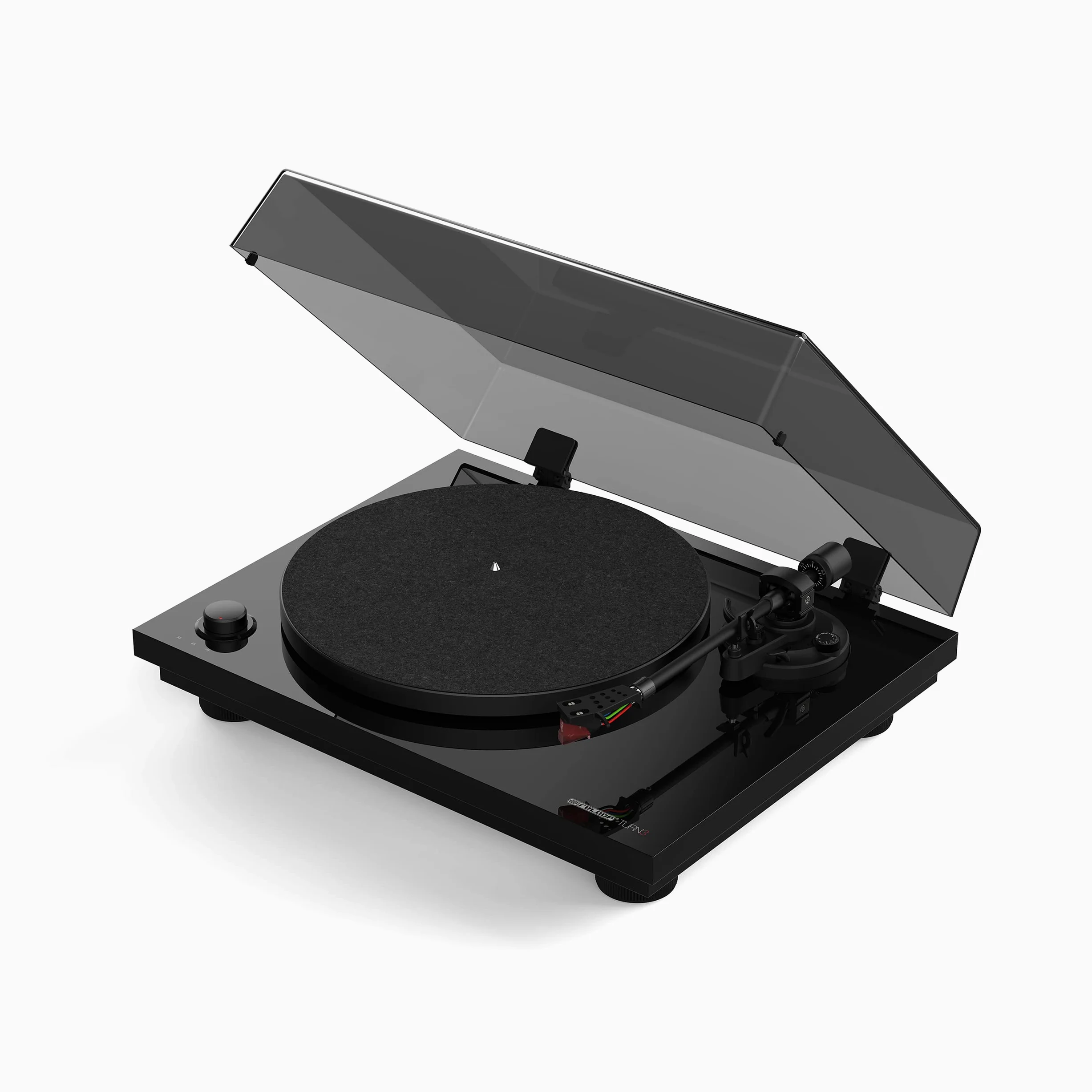 Reloop Turn 3 MK2 | Riemengetriebener HiFi-Plattenspieler mit USB-Aufnahmefunktion, Ortofon 2M Red Tonabnehmersystem, Integrierte Motorkontrolle (33/45/78 RPM), Anti-Skating, Schwarz
