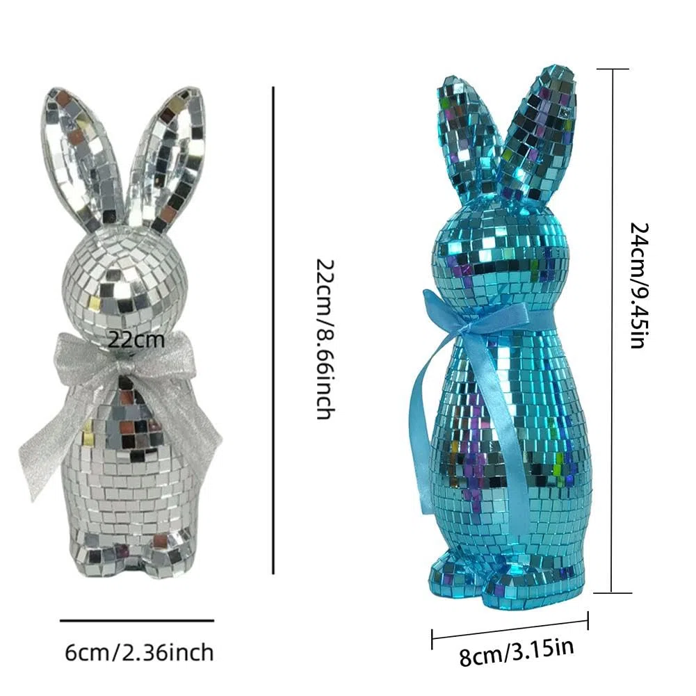 Spiegel Discokugel Osterhase Discokugel Dekoration Coole Reflektierende Licht Spiegelkugeln für DJ Club Party, D-isco Tanzparty Tischdekoration Kaninchen Skulpturen und Statuen