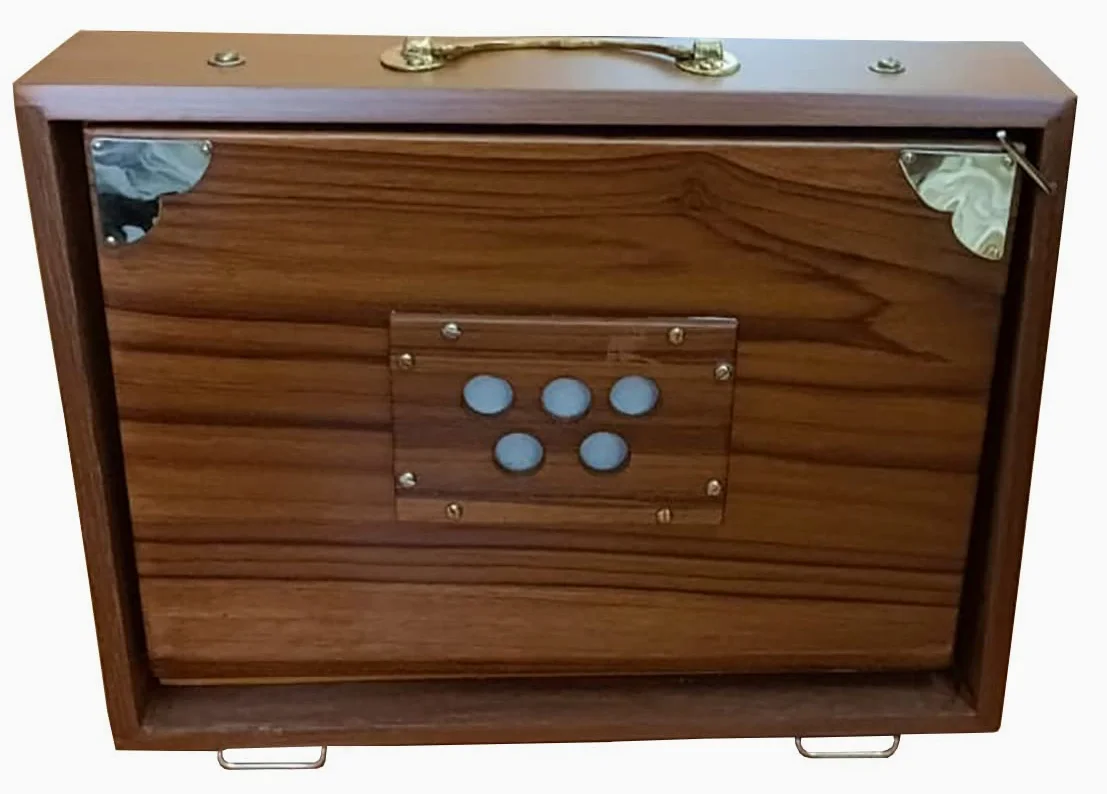 Kompakte Shruti-Box, 33 cm, 440 Hz, hochwertiges Teakholz, volle Reichweite, tiefer Klang