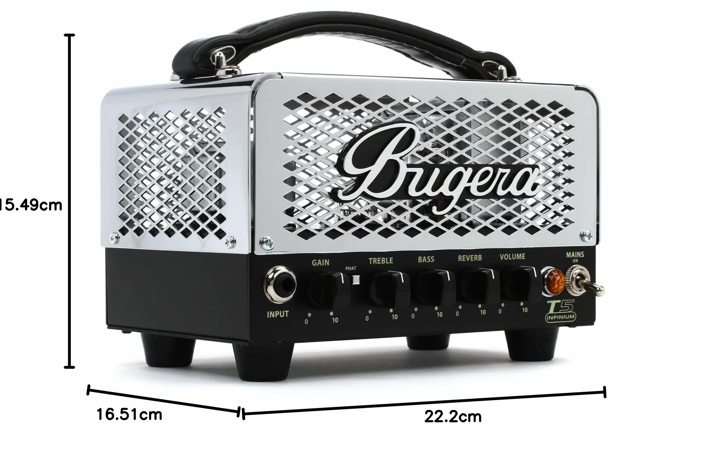 Bugera T5 INFINIUM 5 Watt Cage-Style Röhrenverstärker Topteil mit INFINIUM Tube Life Multiplier und Reverb
