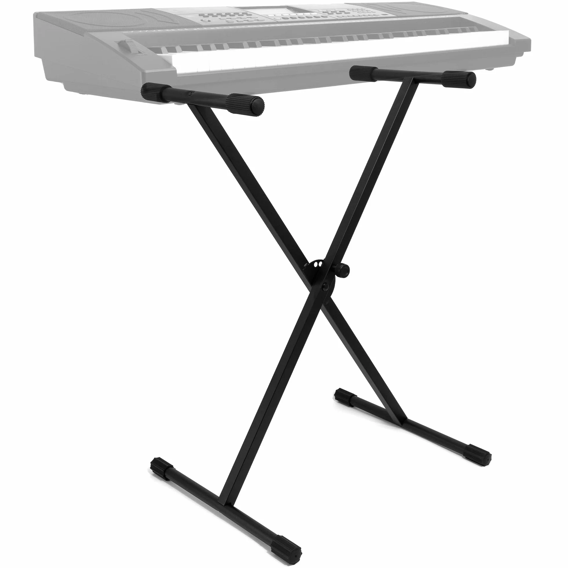 TIGER KYS77-BK Keyboardständer, zusammenklappbar | Höhenverstellbarer einfach verspannter Ständer - für Keyboards, Synthesizer und Digital Pianos