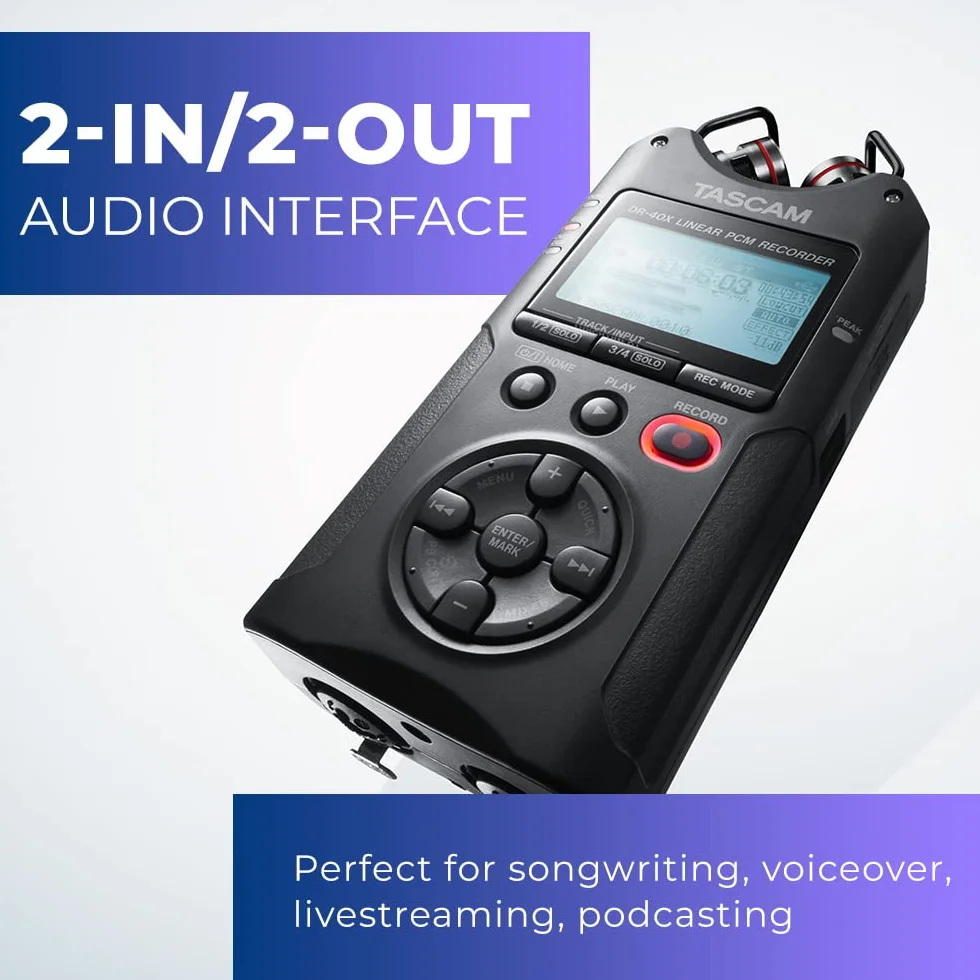 Tascam DR-40X 4-Slot Handheld Recorder mit USB-Schnittstelle