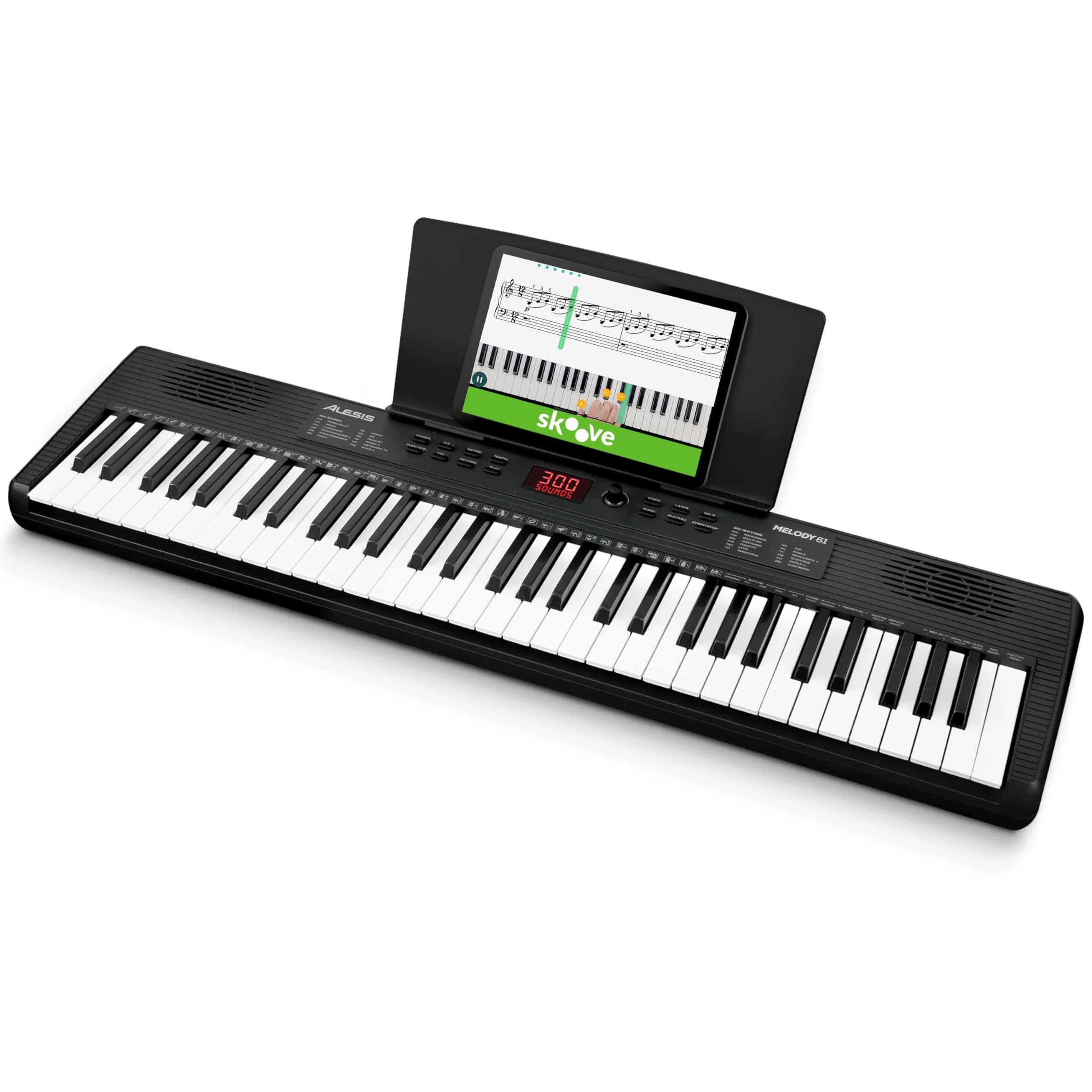 Alesis Melody 61 Keyboard Piano für Einsteiger mit 61 Tasten, 300 Sounds und Musiklektionen
