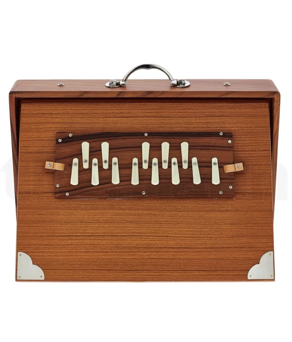 Professionelle Shruti-Box (groß), Konzert-Strauchbox, natürliche Farbe, massives Teakholz, 40,6 x 32,5 x 8,9 cm, gestimmt 440 Hz (432 Hz auf Anfrage)