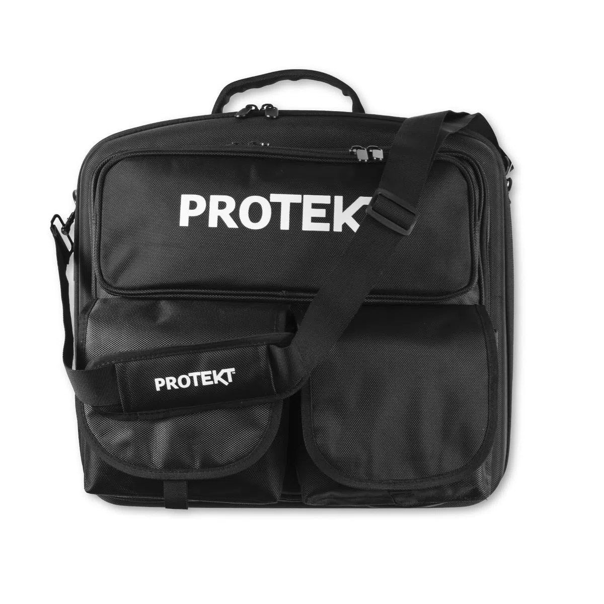 Protekt Tasche für DJM-750 – B750BP DJ-Rucksack für Pioneer Mixer – mit 4 Vordertaschen für Laptop, Kopfhörer, Kabel und wichtiges Zubehör, Schwarz , 525 x 510 x 165 mm, DJ-Mixer-Tasche