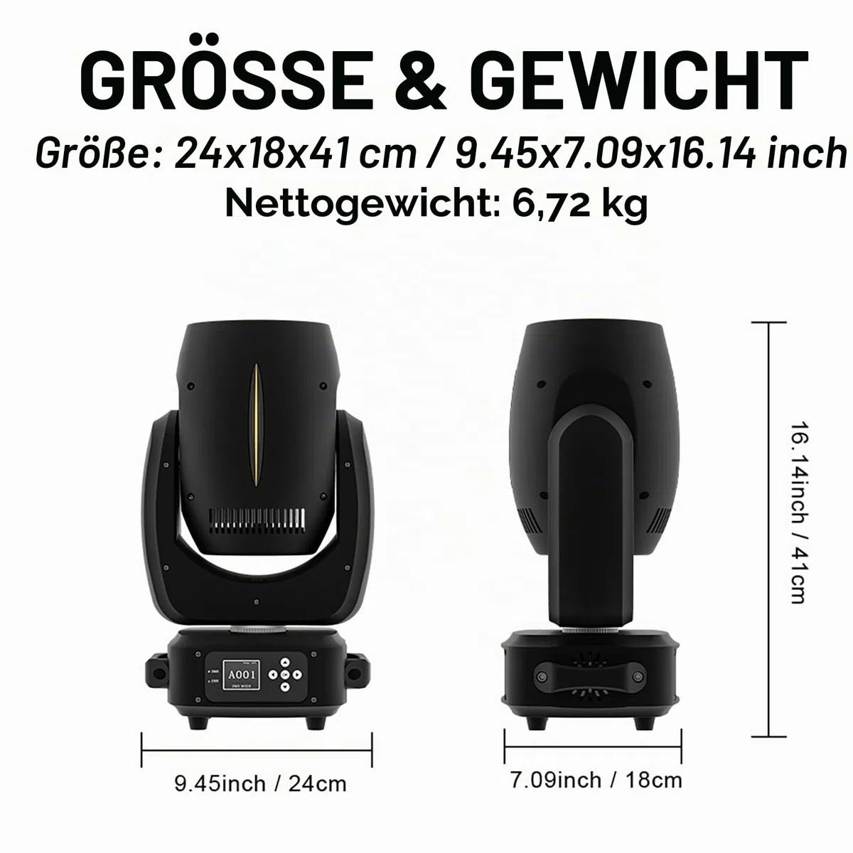 SHEHDS Bühnenleuchten 180W, 14 Gobos 11 Farben Scheinwerfer, Strahl/Frost/Prisma/Zoom Effekt, 18 Facett Prisma DMX512, 120mm Durchmesser Objektiv, DJ Bühne für Hochzeitsparty Tanz