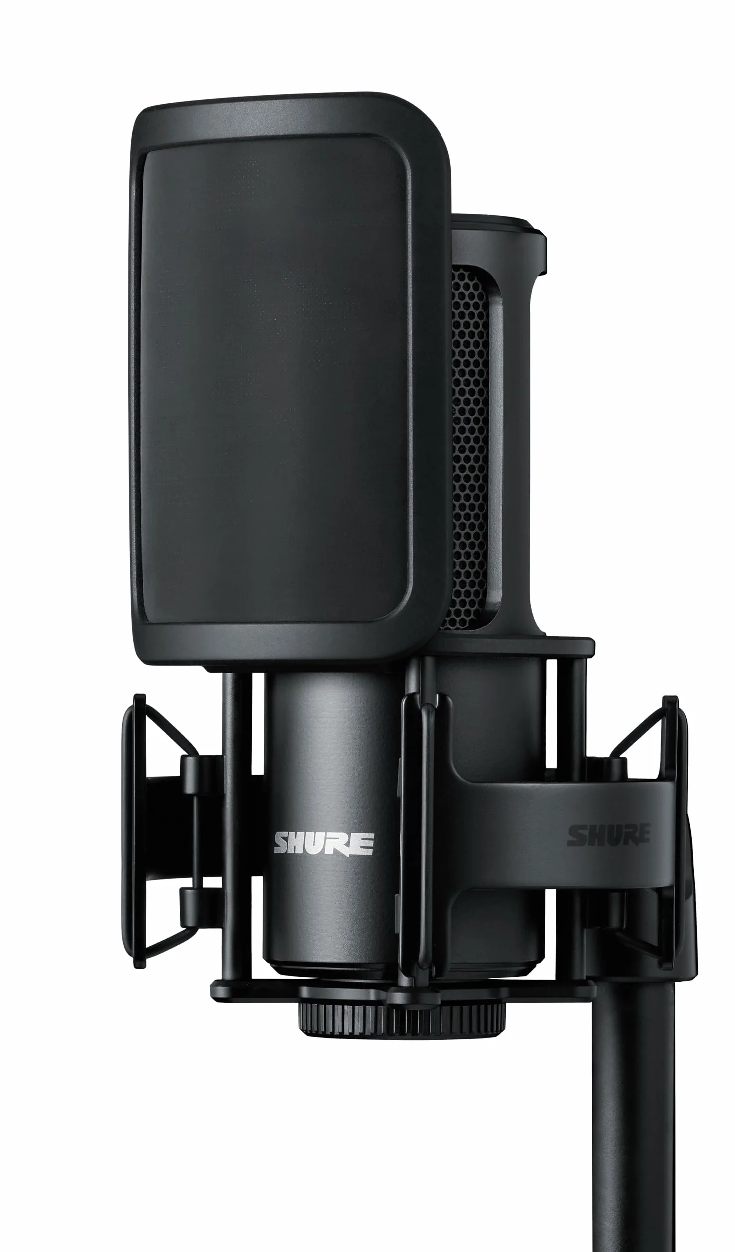 Shure SM4 Studio Recording Mikrofon, XLR Heimstudio Kondensator Mikrofon Optimiert für sanfte Vocals bis zu Lauten Instrumenten mit Mix-Ready Audio - robuste Metallbauweise (SM4-K-KIT)
