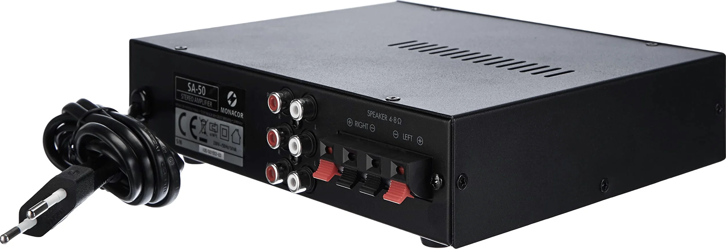 MONACOR SA-50 Kompakter Universal Stereo-Verstärker schwarz, 254620
