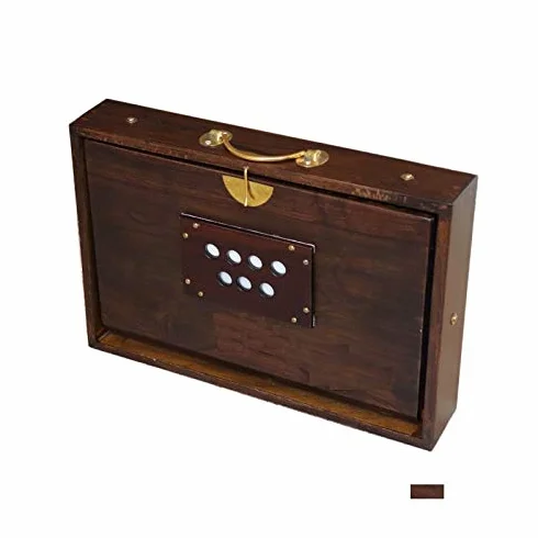 FASHERATI Shruti Box, 13 Noten: C C# D D# E F F# G G# A A# B C, Teakholz, Konzertqualität, braun, inklusive Etui
