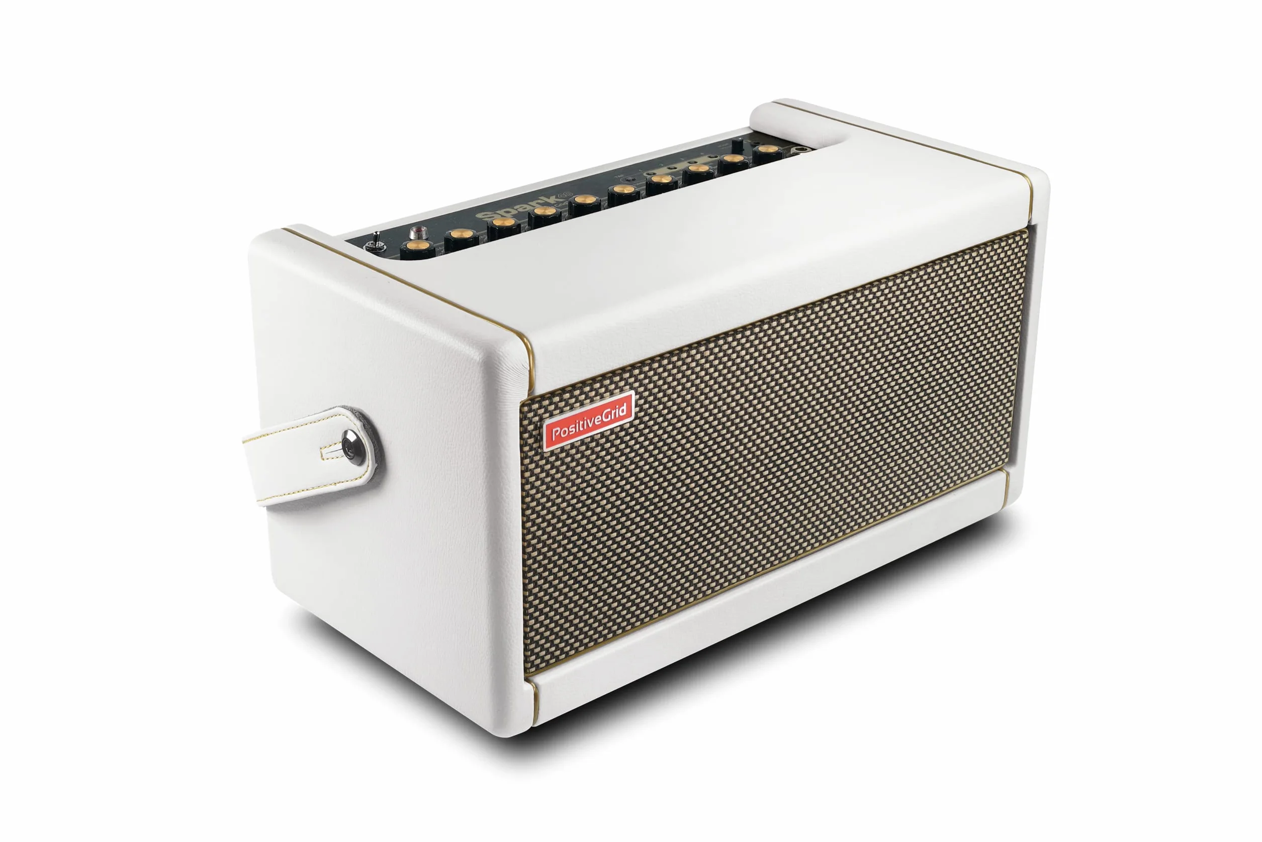 Positive Grid Spark 40-Watt Combo Übungsgitarrenverstärker für E-Bass und Akustikgitarre mit Spark Mobile App (Perlweiß)