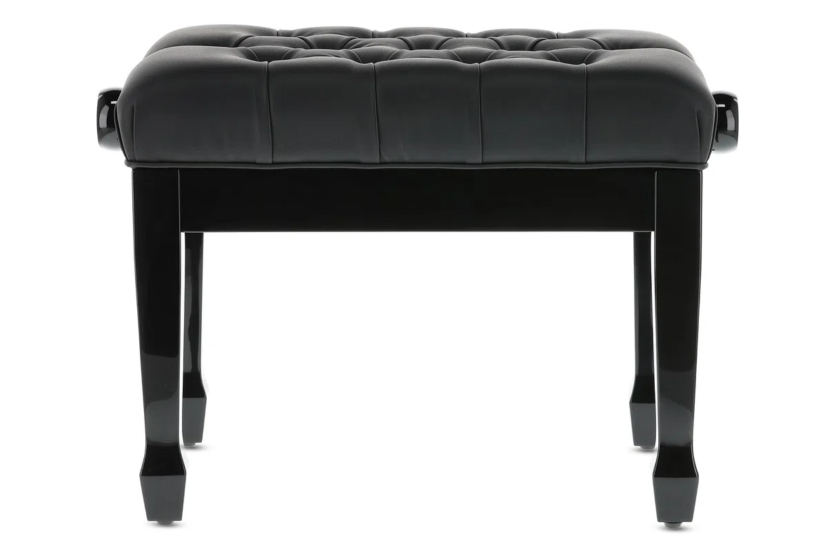 GEWA Pianobank Deluxe XL, schwarz hochglanz, Kunstlederbezug, extra dick gepolstert