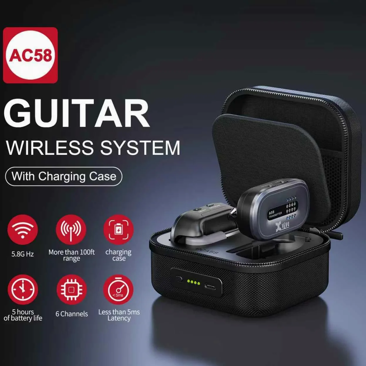 XVive A58 Bundle, A58 with BCA58 Charging Case