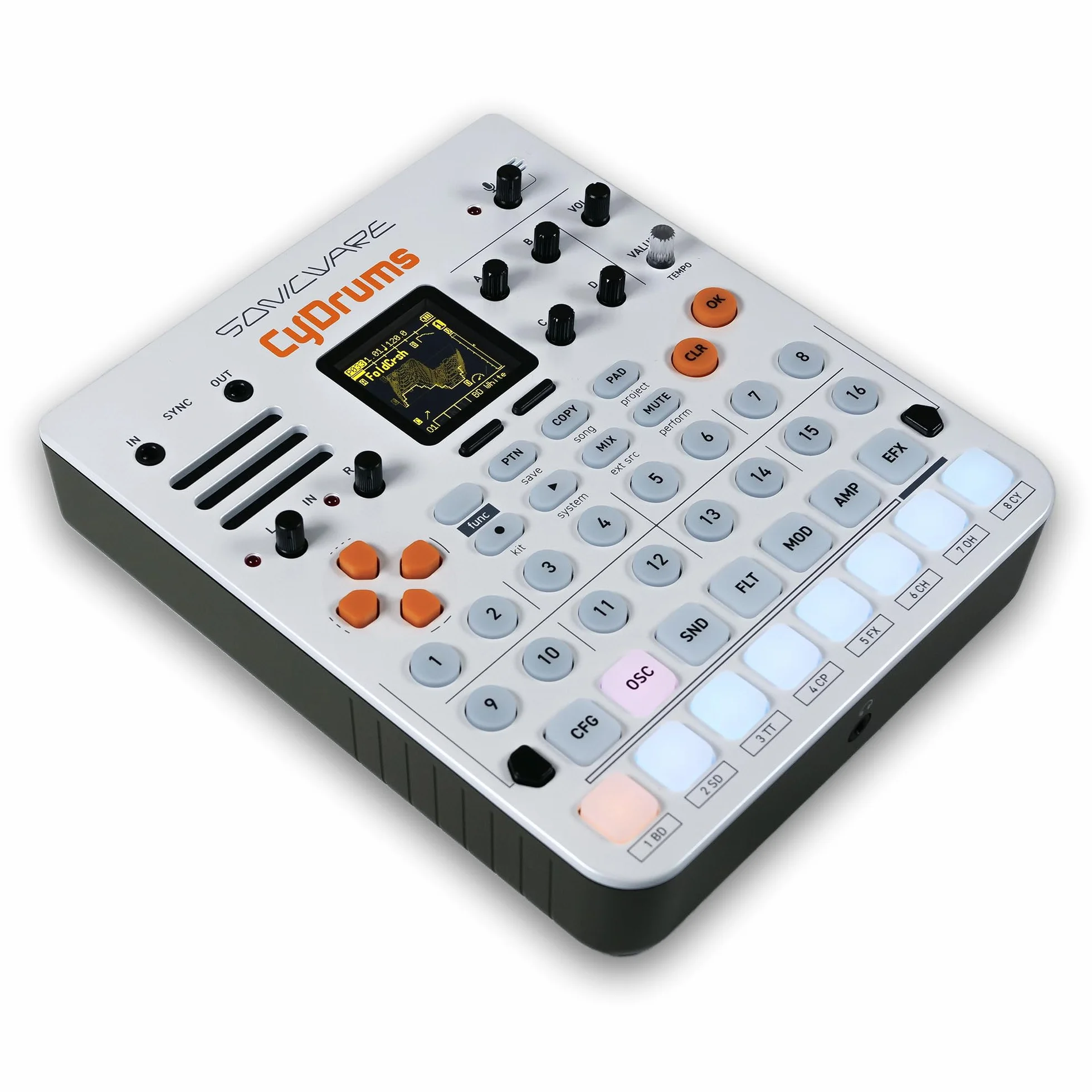 Sonicware CyDrums [Expressive Drum Synthesizer] 8-Track Beatmaking, 4D-Drumsounds, 22 individuell Klangstrukturen, Vielseitige Effekte und flexibles Routing