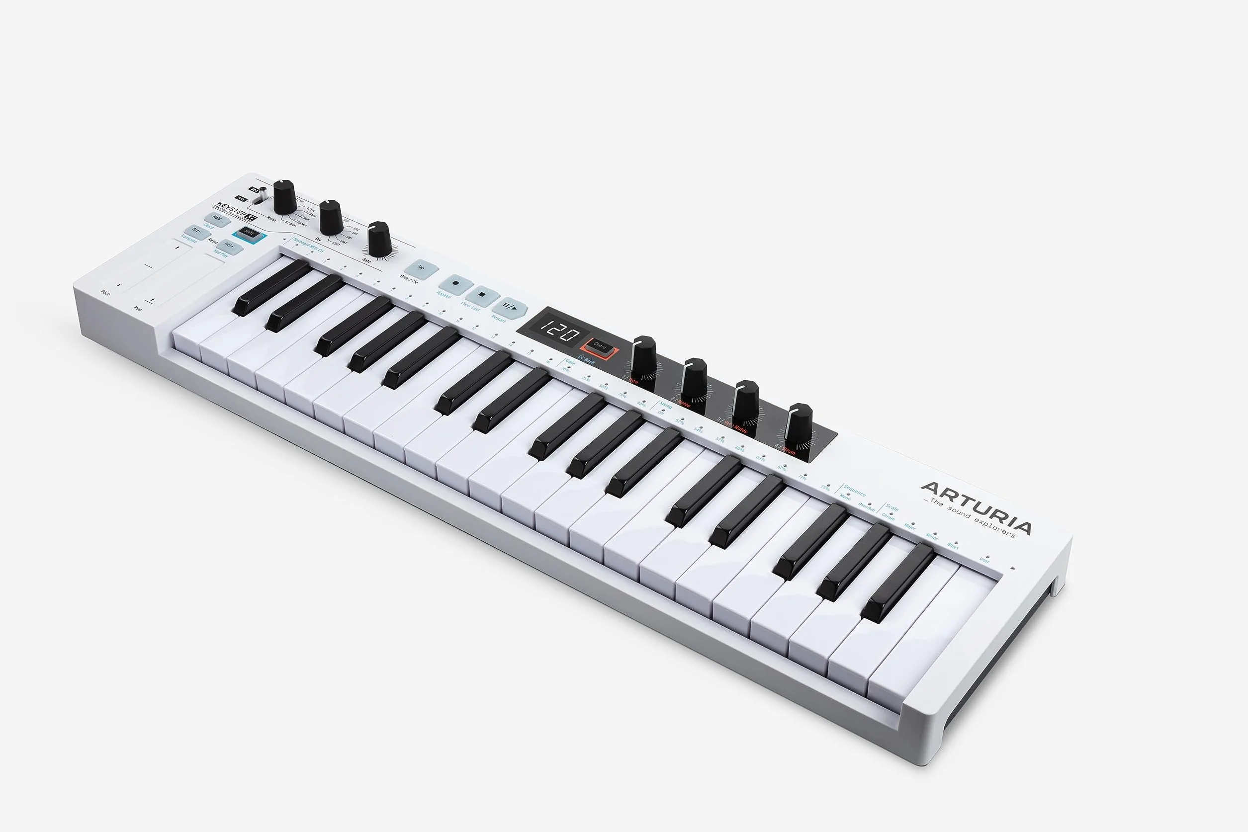 Arturia - Keystep 37- Kreativer MIDI-Controller, Sequenzer, Arpeggiator und Akkord-Generator -37-Noten Slimkey-Keyboard, zuweisbare MIDI CC-Controller, Skalen-Modus, vielseitige Anschlussmöglichkeiten