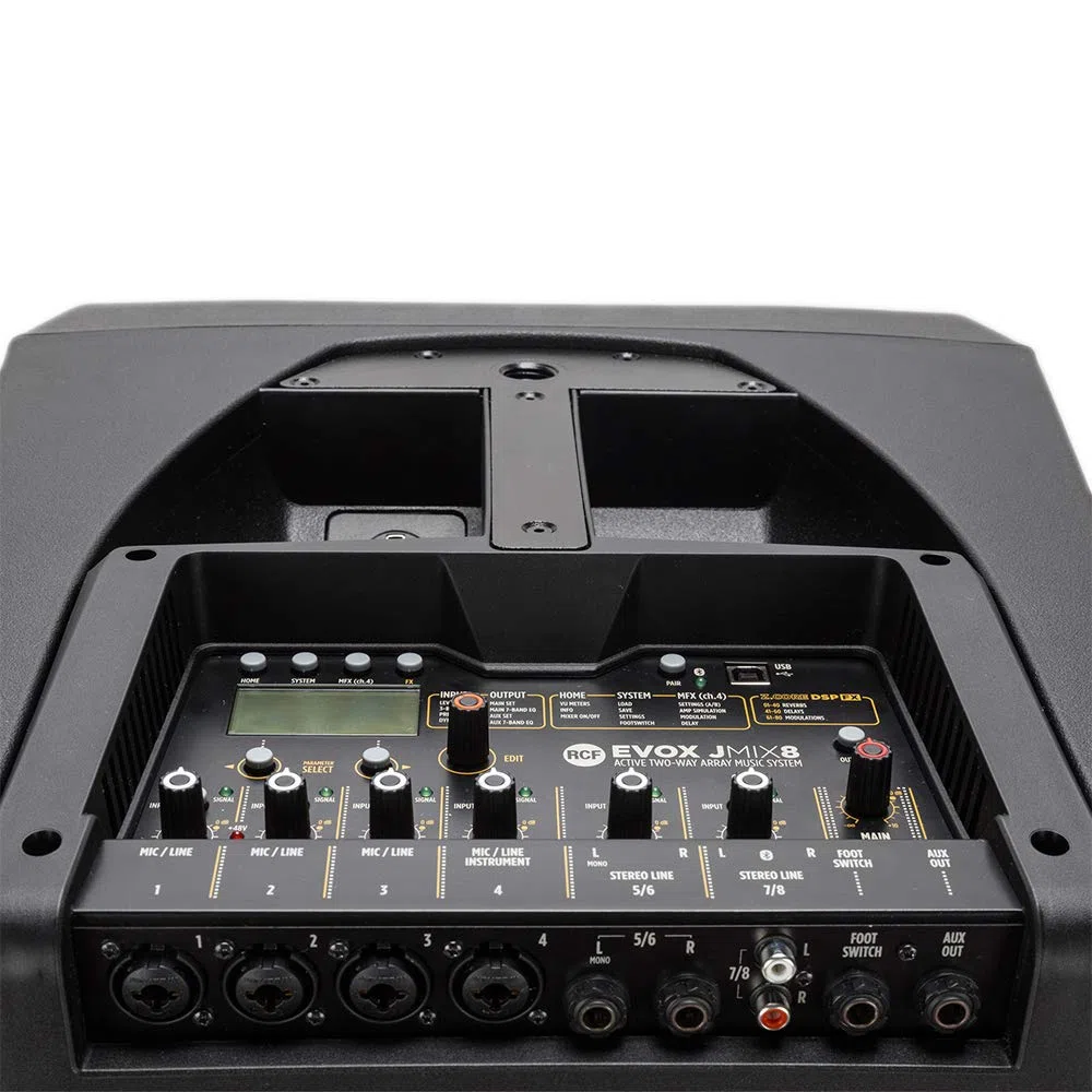 RCF JMix8 Mix-Aktiv-Lautsprechersystem, 1400 W, inkl. digitalem Mischband, PA inkl. Abdeckungen