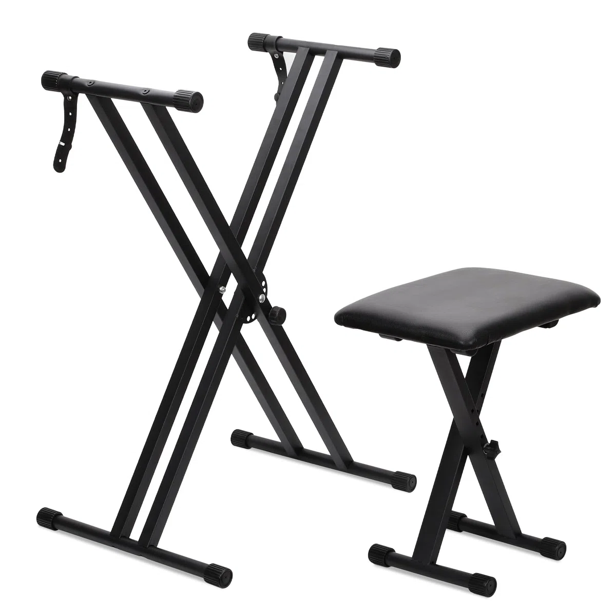 Doppelstrebig X-Keyboardständer 7-Fach höhenverstellbar Keyboardbank 3-Fach höhenverstellbar klappbar