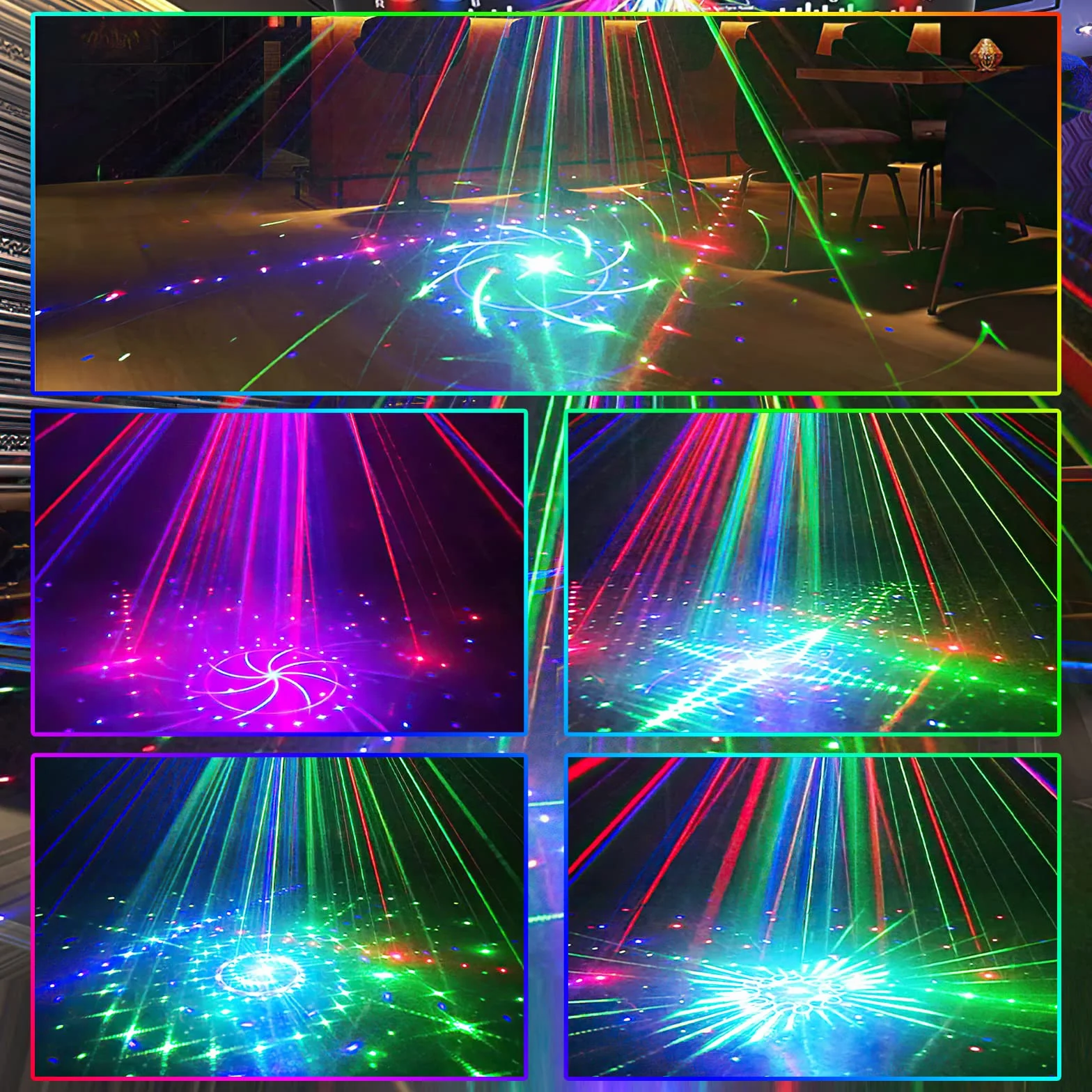 Discolicht Partylicht, LED RGB Licht DJ Projektor Musikgesteuert DJ Disco Lichter, DMX Effektstrahler Für KTV Familientreffen Hochzeit Geburtstag Halloween (LTB337021)