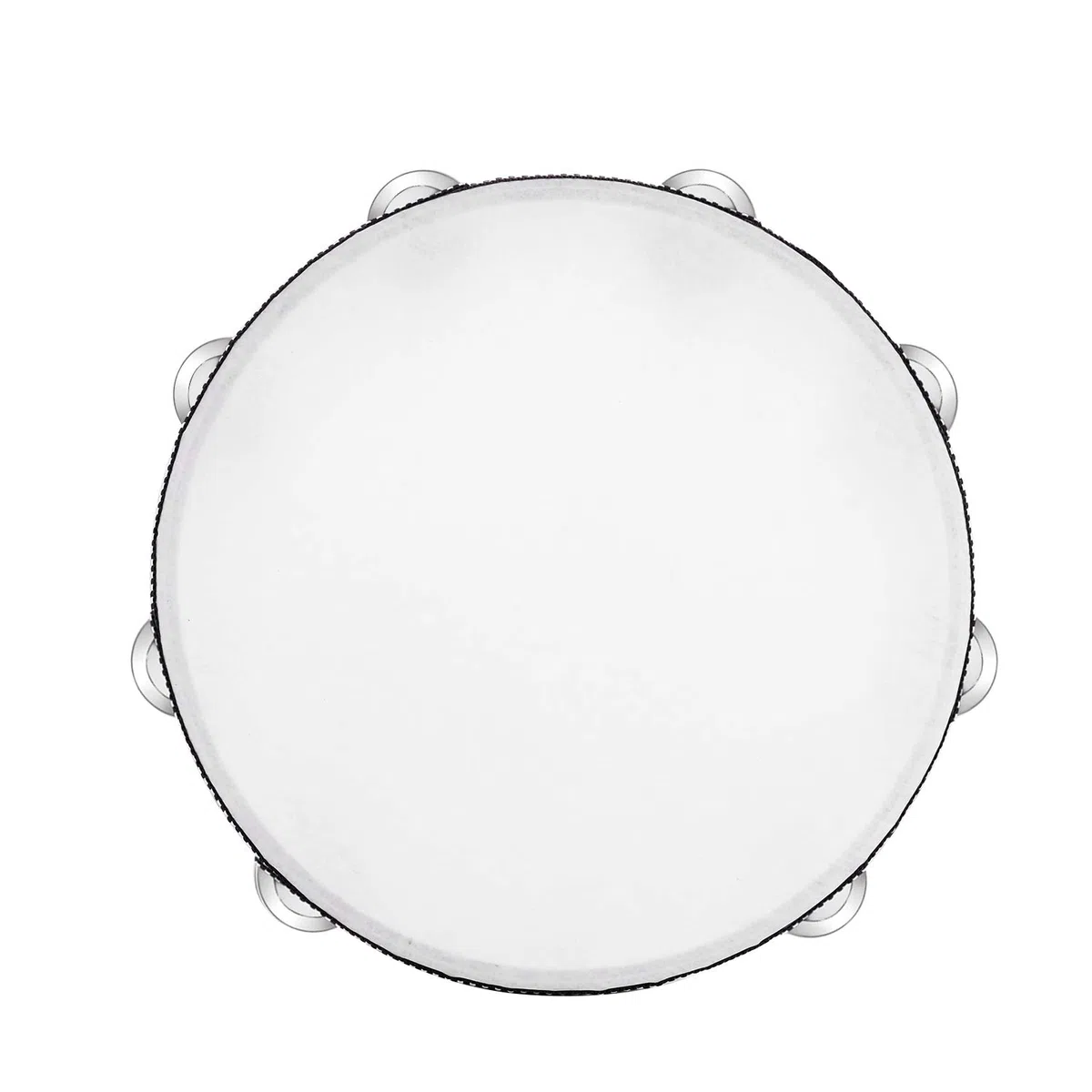 Musfunny Tamburin für Erwachsene 25 cm Tambourine Hand Trommel Glocke Birke Metall Jingles Percussion Geschenk Musikpädagogisches Instrument für Kirche KTV Party (25 cm, 10 Zoll)