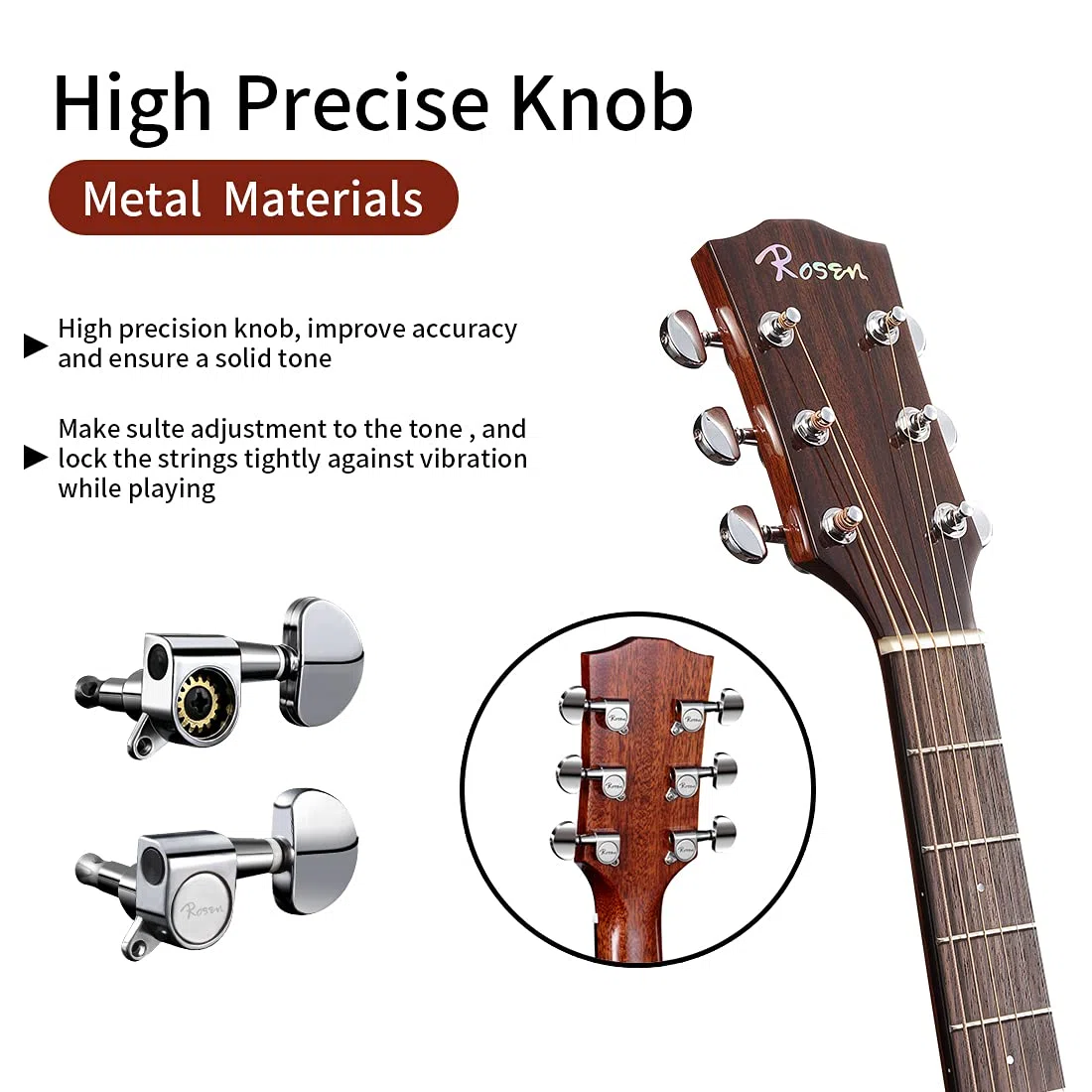 Rosen G31 Dreadnought Akustikgitarre Black Solid Mahagoni Top 41 Zoll Guitarra Full Size Cutaway mit Gloss Finish Bundle Starter Kit mit Gig Bag, Stimmgerät, Saiten, Gurt und Plektren