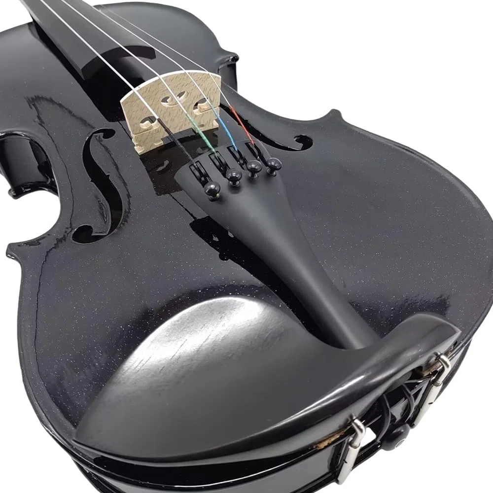 Yinfente 4/4 Akustische Bratsche in voller Größe, 4 Saiten, 40,6 cm, 41,9 cm, 38,1 cm, Fichtendecke, Ahornrückseite, Ebenholzbeschläge mit Hartschalenkoffer, Brasilholzbogen, Reinigungstuch, schwarz