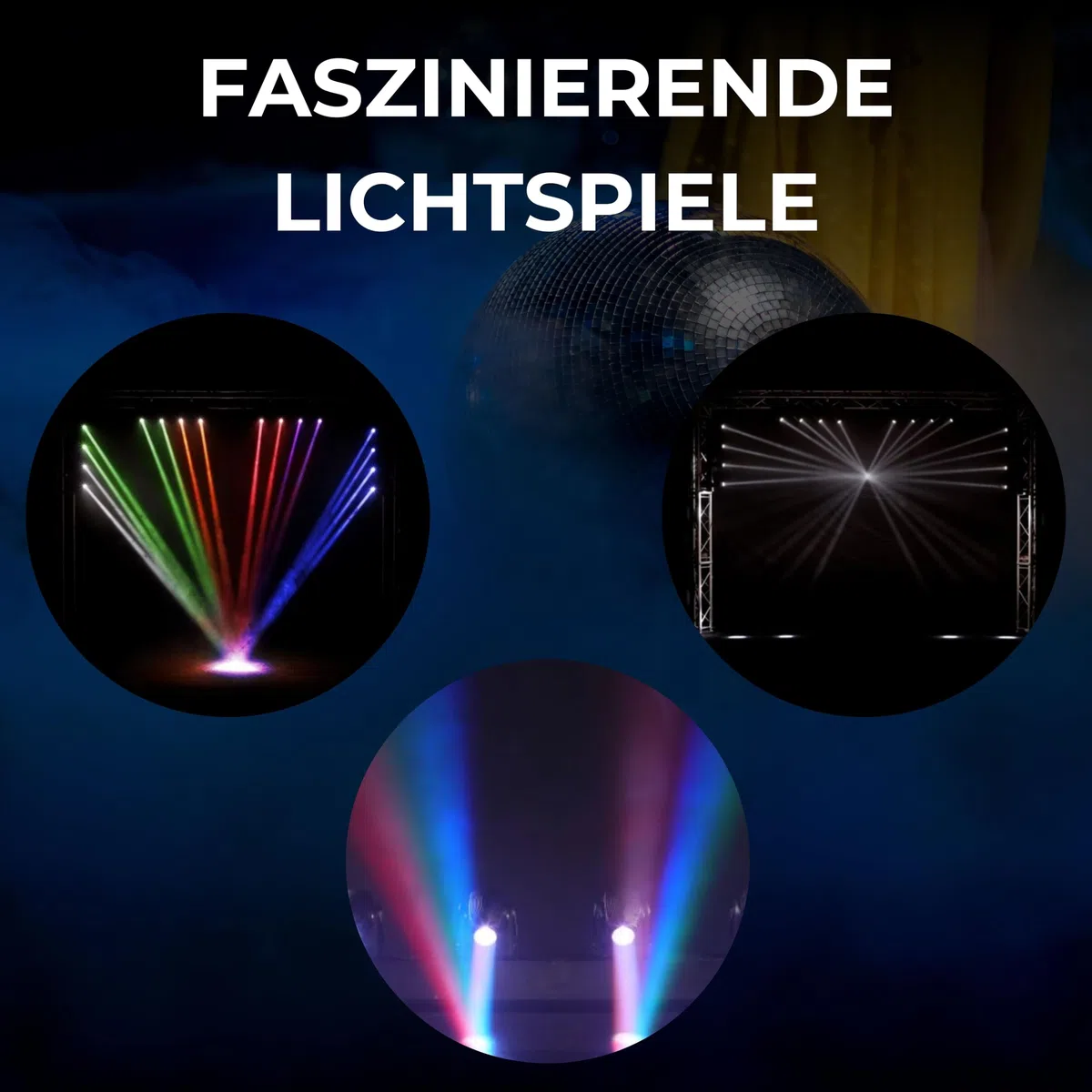 ETEC Professional LED Quad Moving Head BEAM BAR RGBW – Disco Party Effekt, RGBW DMX, Veranstaltung Bühnenbeleuchtung Licht, Show DJ Farbmischung