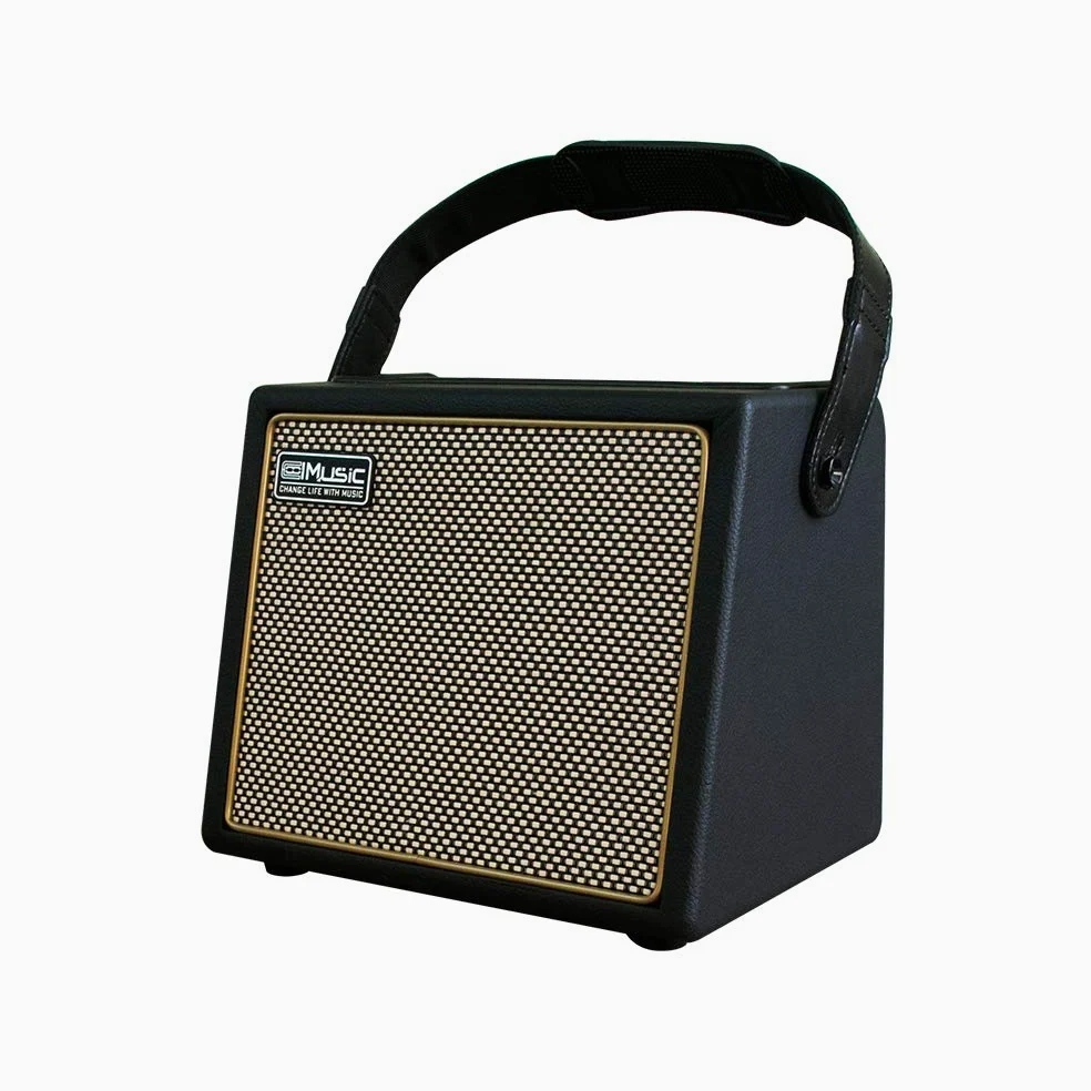 Coolmusic 30W Akustischer E-Gitarrenverstärker BT Tragbarer Gitarrenverstärker Lautsprecher mit Mikrofoneingang Bass Lautstärkeunterstützung Höhenregel Reverb-Effekt