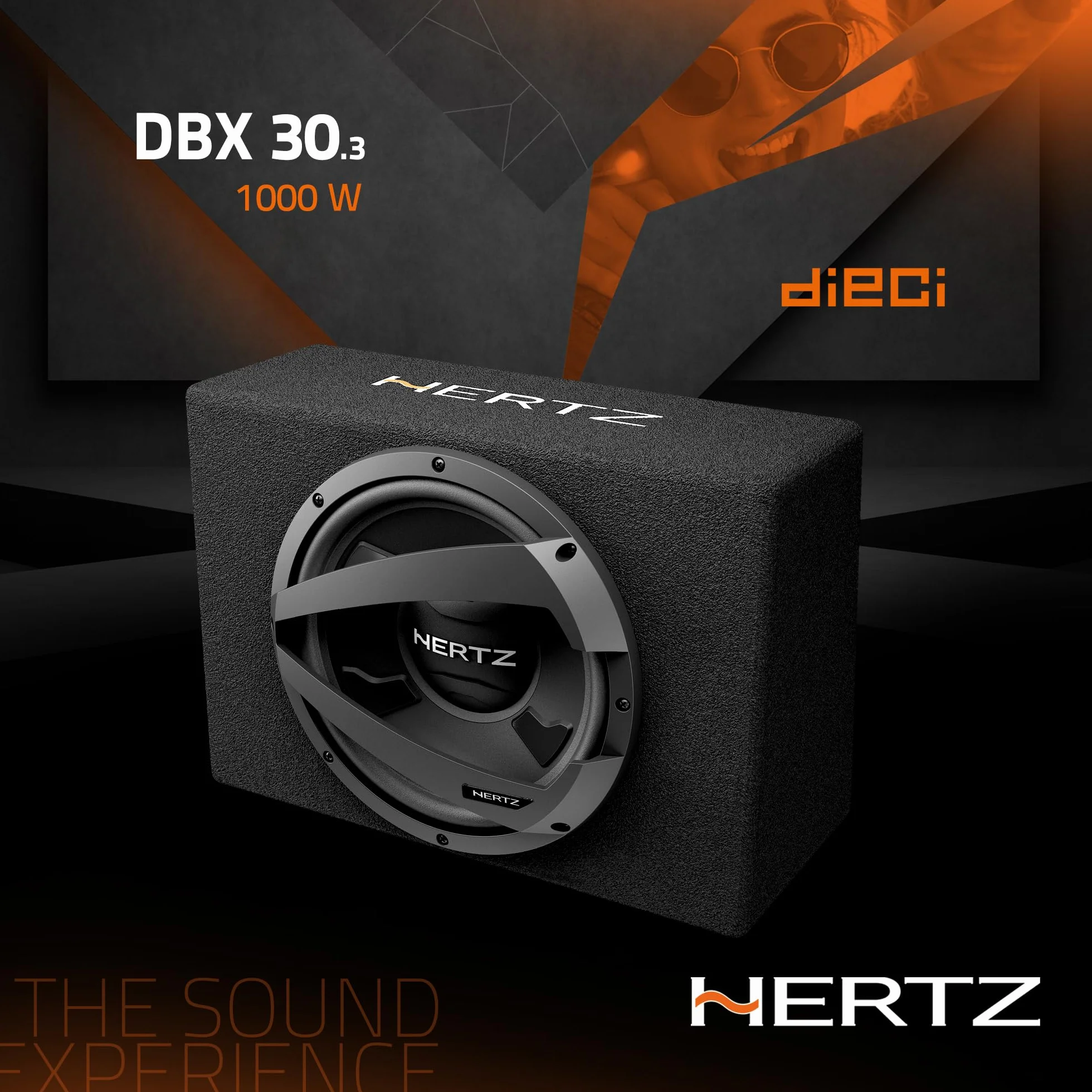 Hertz DBX 30.3 Subwoofer im Bassreflexgehäuse 300 mm, 1000 W | 12 Zoll, Polypropylen mit Glimmer, 250 W RMS, 28-300 Hz, Ferrit-Magnet