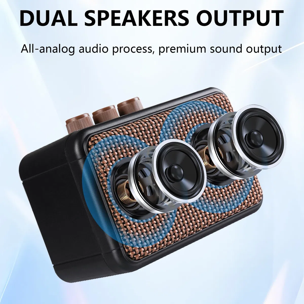 Mini-Gitarrenverstärker, 5W Aufladbarer tragbarer Übungsverstärker mit Overdrive- und Clean-Effekten Bluetoothh Dual Speakers E Gitarre Verstärker für Heimübungen und Musikparty
