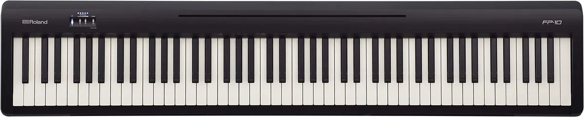 Roland FP-10 Digital Piano - Entfalte deine Kreativität mit integrierten Sounds, Übungsfunktionen und Apps, Schwarz & DP-10 Dämpfer-Pedal