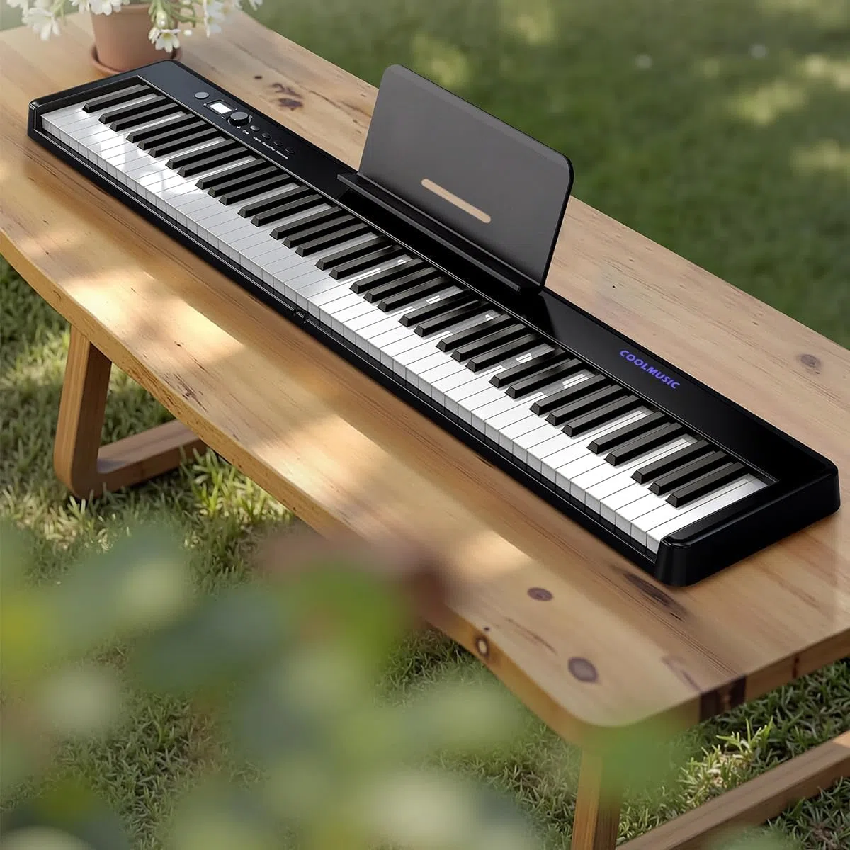 Coolmusic Faltbare Klaviertastatur mit 88 Tasten, tragbare elektrische Tastatur mit Bluetooth, Digitalpiano in voller Größe, halbgewichtet, berührungsempfindlich, mit Aufbewahrungstasche