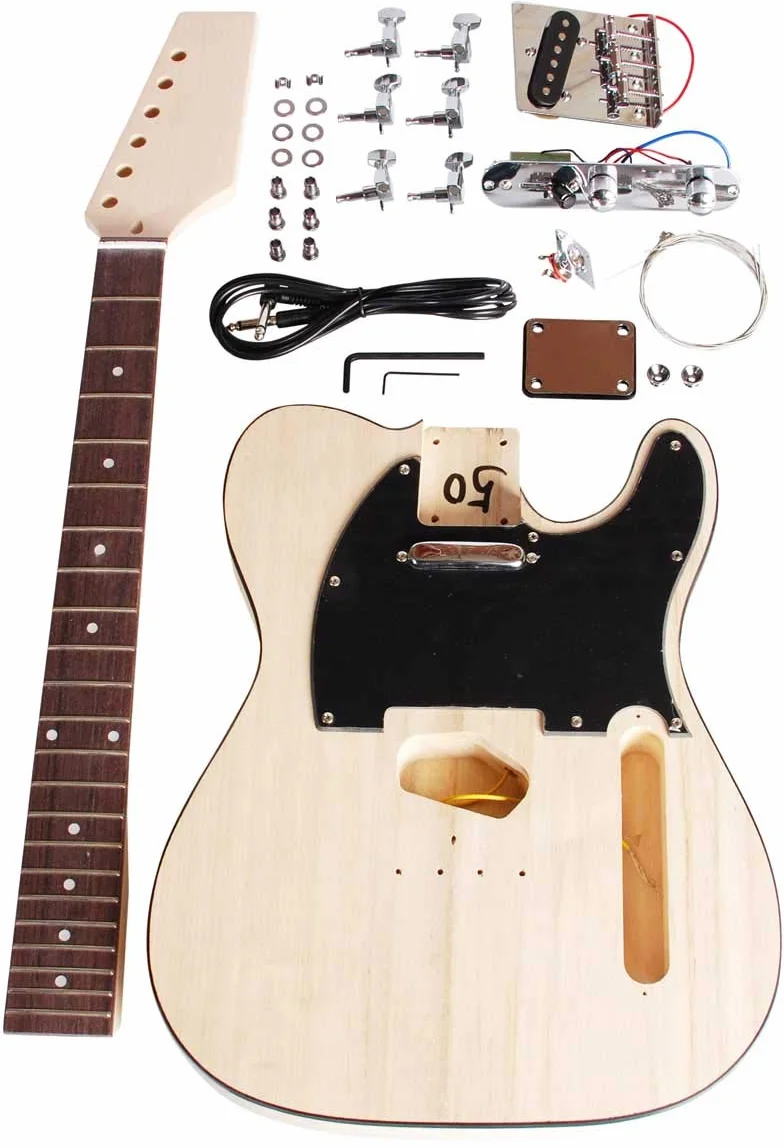 Beaton BT-DIY-TL-12 - Selbstbau Gitarrenkit,"Tele" Edition, alles ist enthalten, um Ihre eigene Gitarre zu bauen