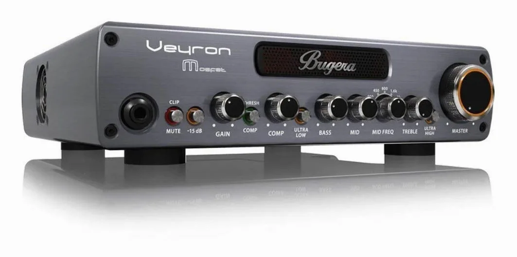 Bugera VEYRON MOSFET BV1001M Ultrakompakter 2.000-Watt-Class-D-Bassverstärker mit MOSFET-Vorverstärker, Kompressor und DYNAMIZER-Technologie