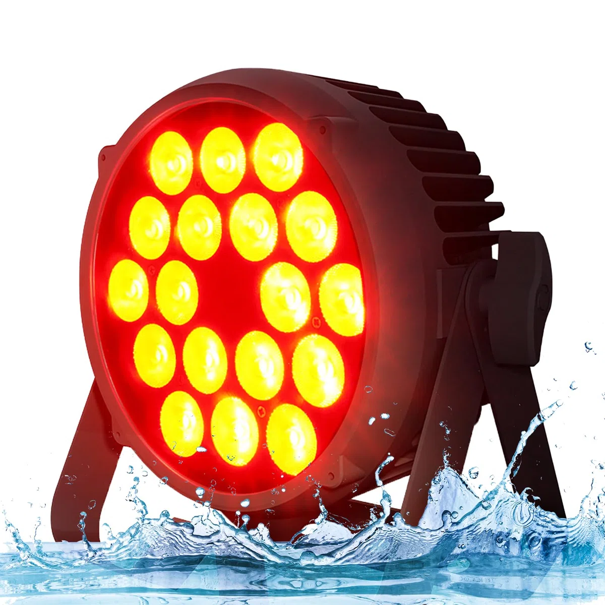 SHEHDS Coral Par LED-Außenlichter, 18x12W, RGBWA+UV-Farbwasch-/Stroboskop-Bühnenlichter, 45 Abstrahlwinkel, Uplights DMX512, geräuschaktiviert, lüfterlos, gedämpft, DJ-Party-Lichter