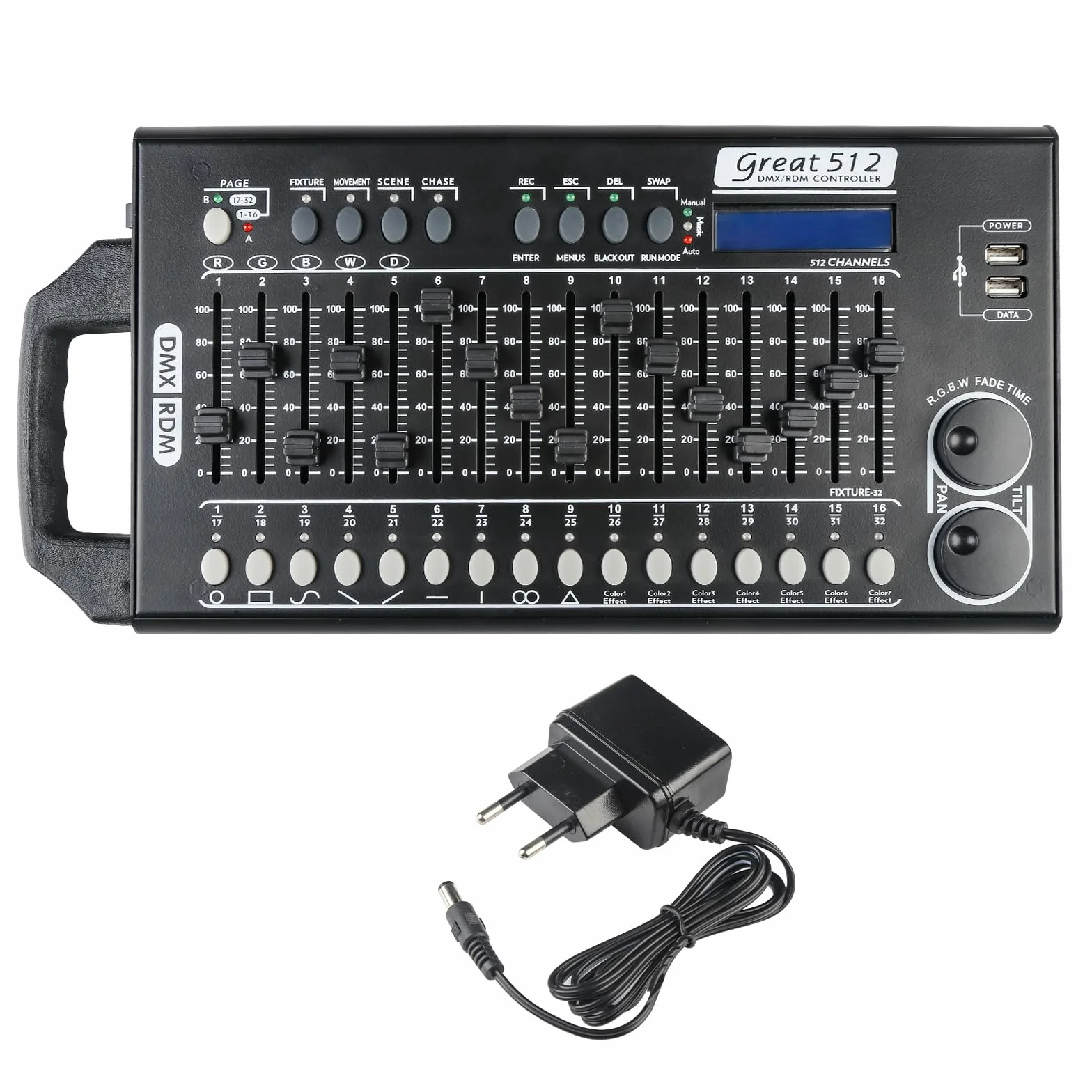 Dmx Controll Lichtmischpult Dmx Controller 512 Kanäle Dmx Konsole, Lichtmixer Dmx 512 Controller Musikgesteuert Lichtpult Eingebaut Programm und RDM Dip Funktion, Dmx Pult Partylicht Dmx Controler