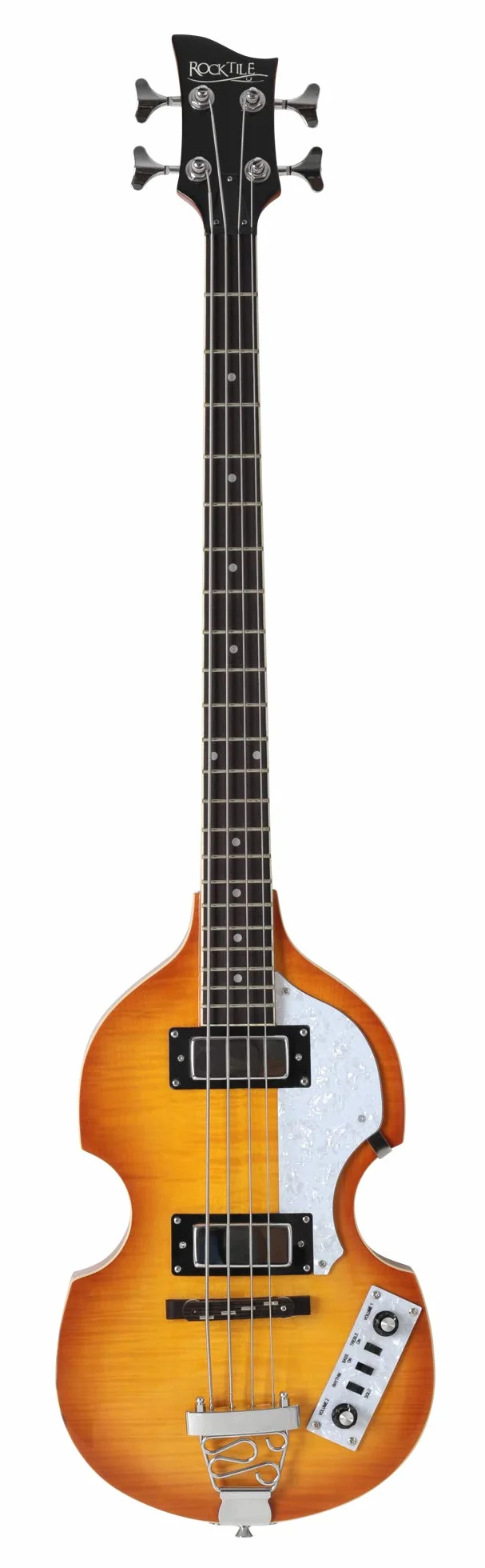 Rocktile VB-1 Sir Paul Vintage Beatbass Violinbass Bassgitarre Hollowbody 2 Humbucker Sunburst