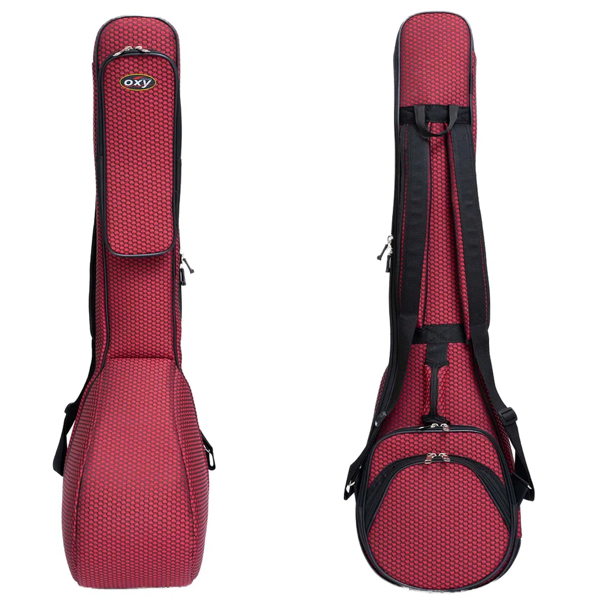 Saz Baglama-Tasche OXY gepolsterte Gigbag, sichere und starre Hülle, starker Reißverschluss, Rot