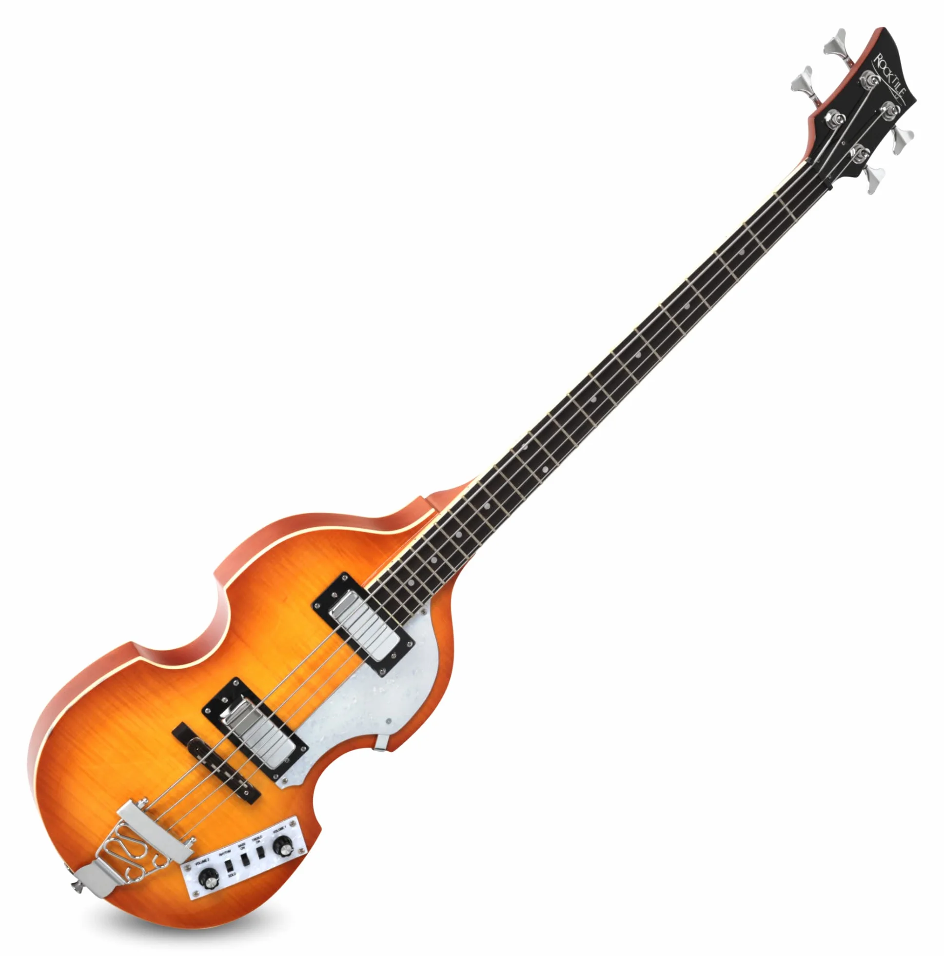 Rocktile VB-1 Sir Paul Vintage Beatbass Violinbass Bassgitarre Hollowbody 2 Humbucker Sunburst